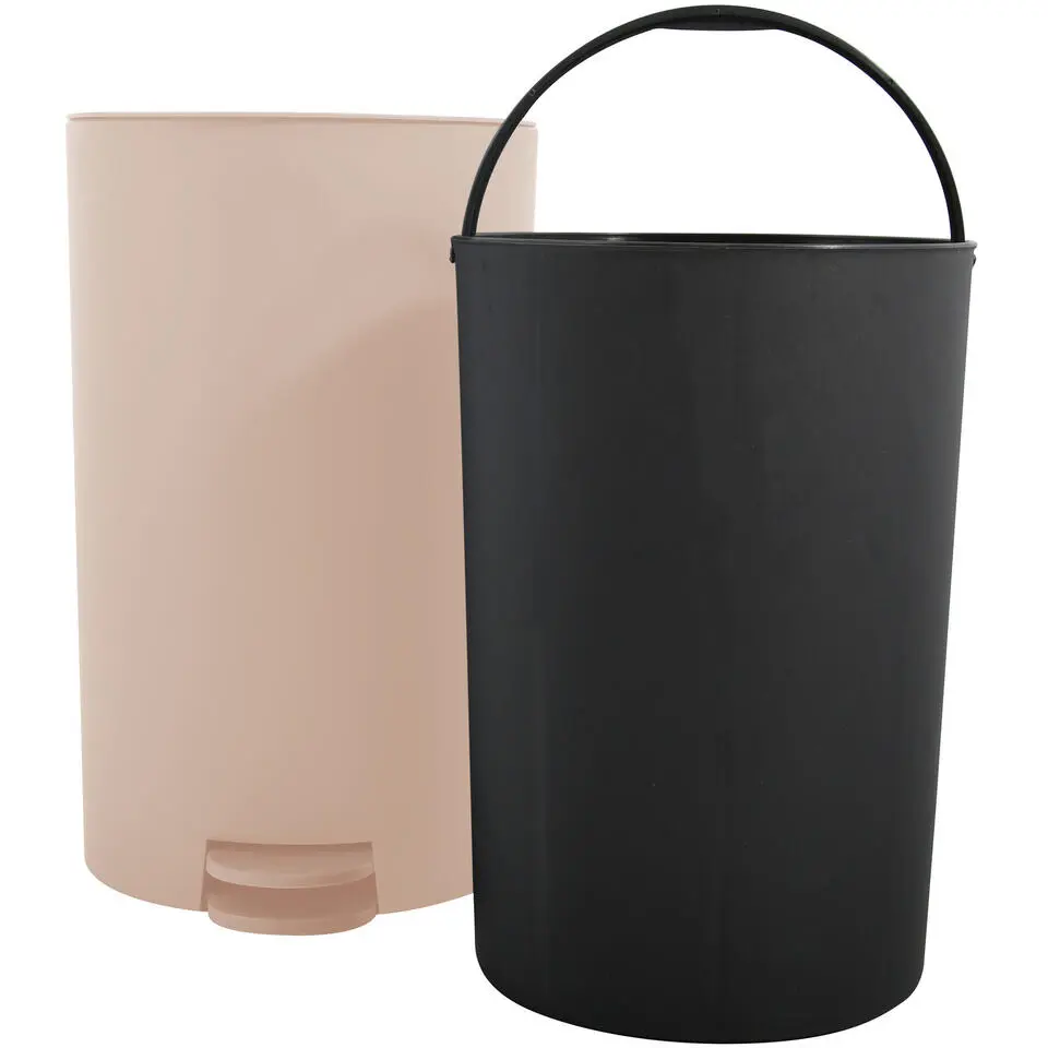 MSV badkamer/toilet pedaalemmer - beige - 3L - 15 x 27cm
