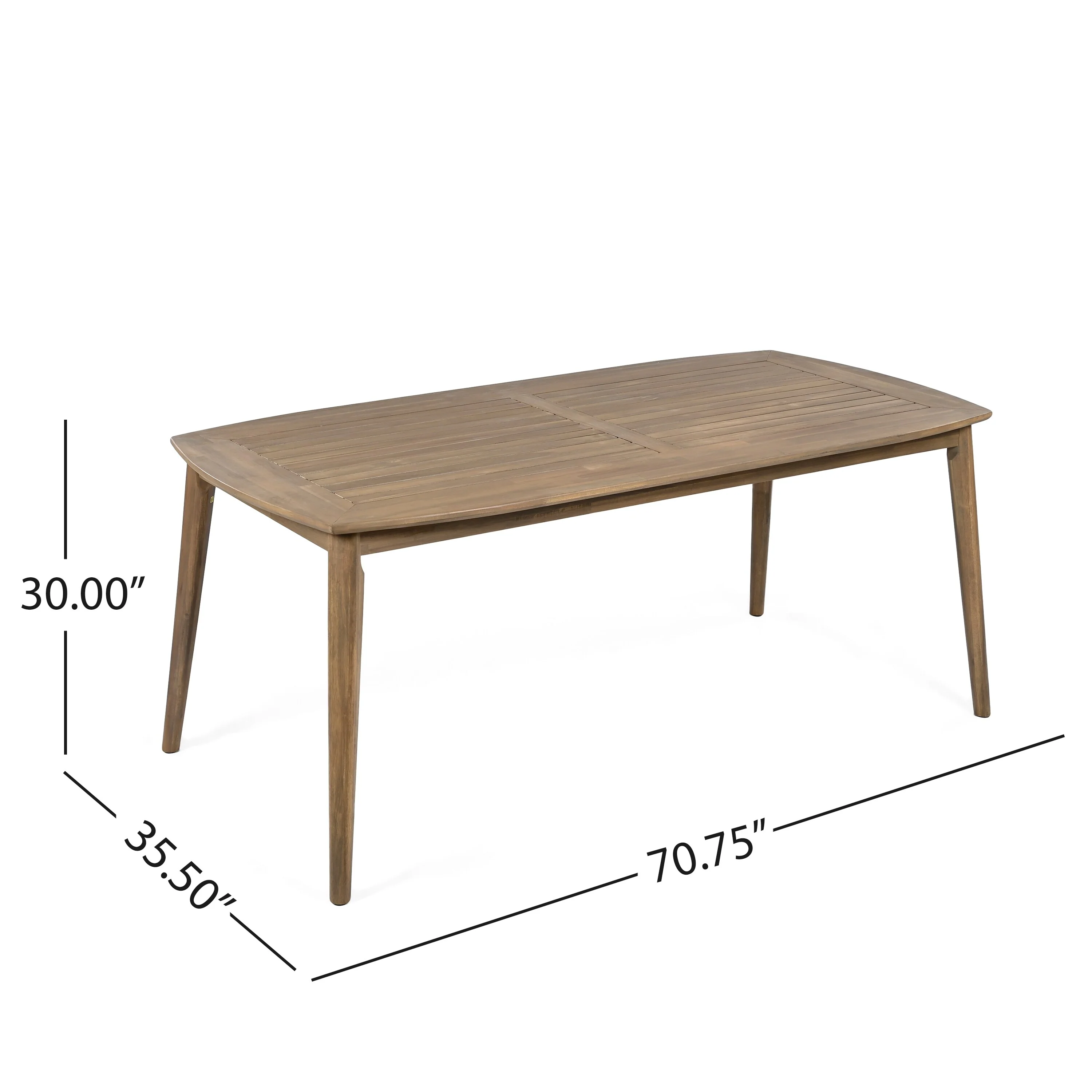 Roomfitters 8-Person Acacia Wood Dining Table, Outdoor Farmhouse Furniture for Patio, Garden, Backyard, Light Brown