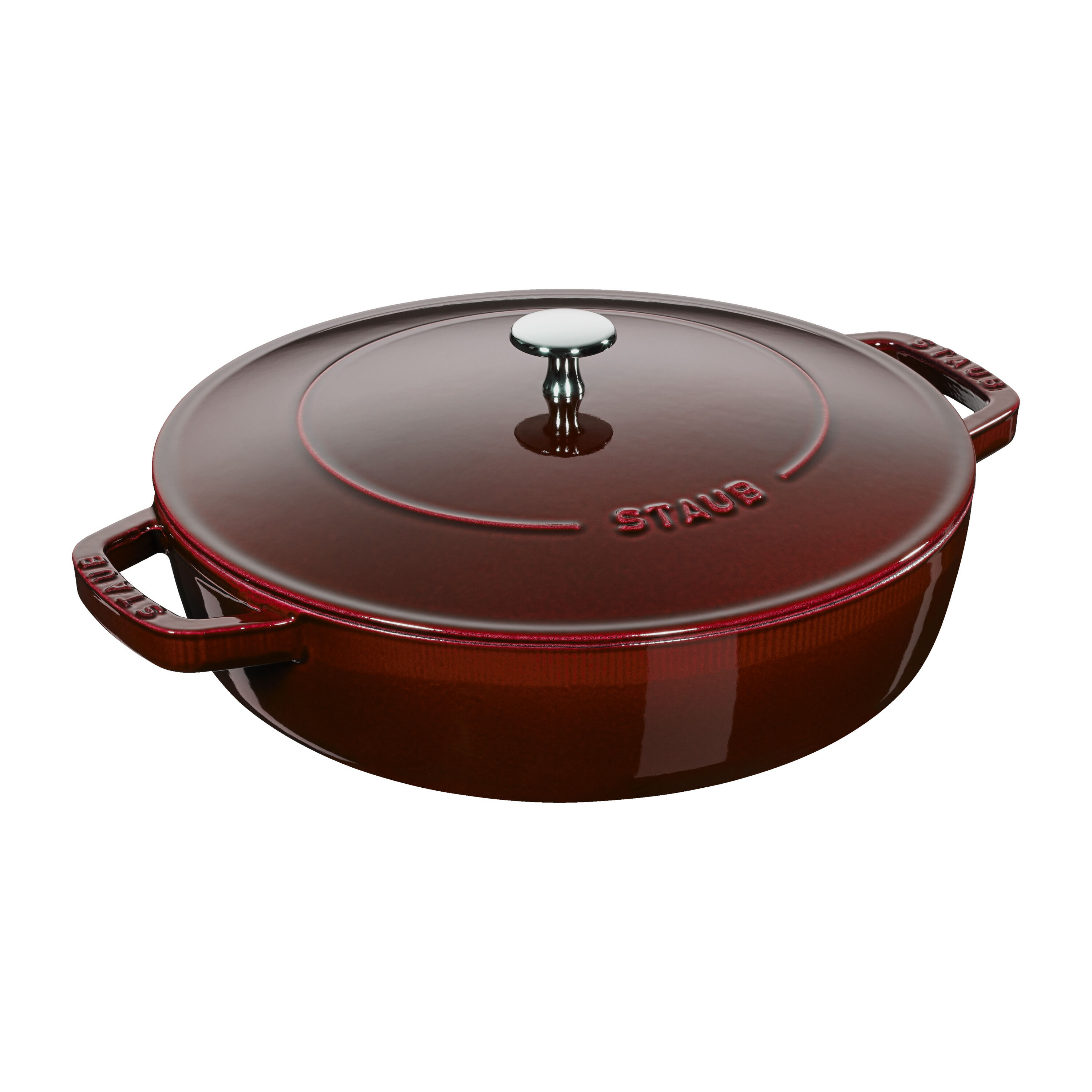 24 cm round Cast iron Saute pan Chistera grenadine-red