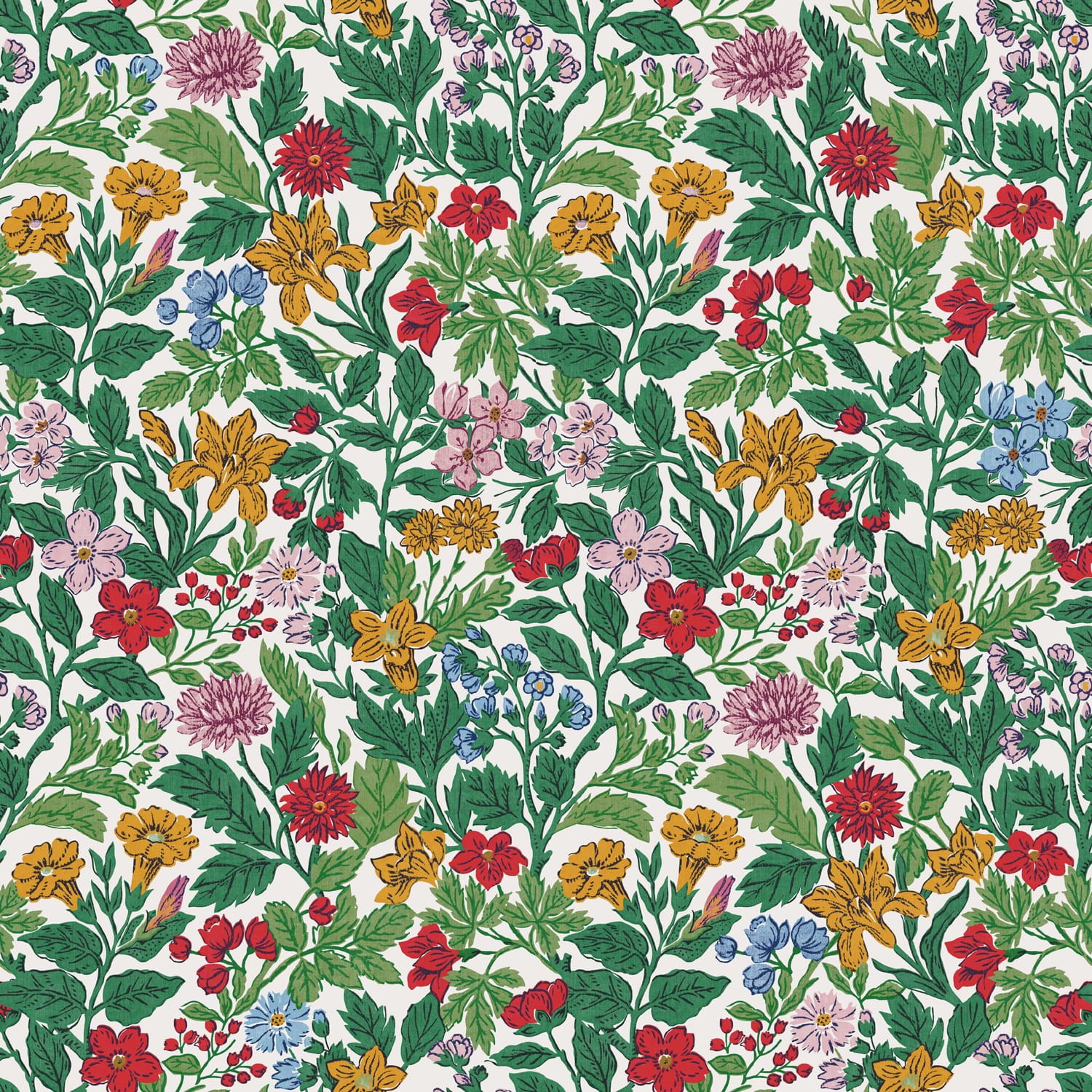 Joules Vliesbehang - Arts and Crafts Floral Rainbow - 10mx52cm