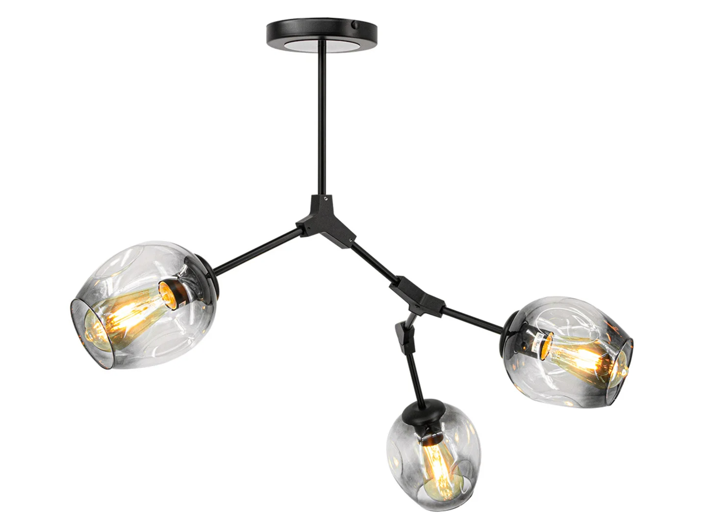 Lampa sufitowa Boston 3-punktowa metalowa czarna