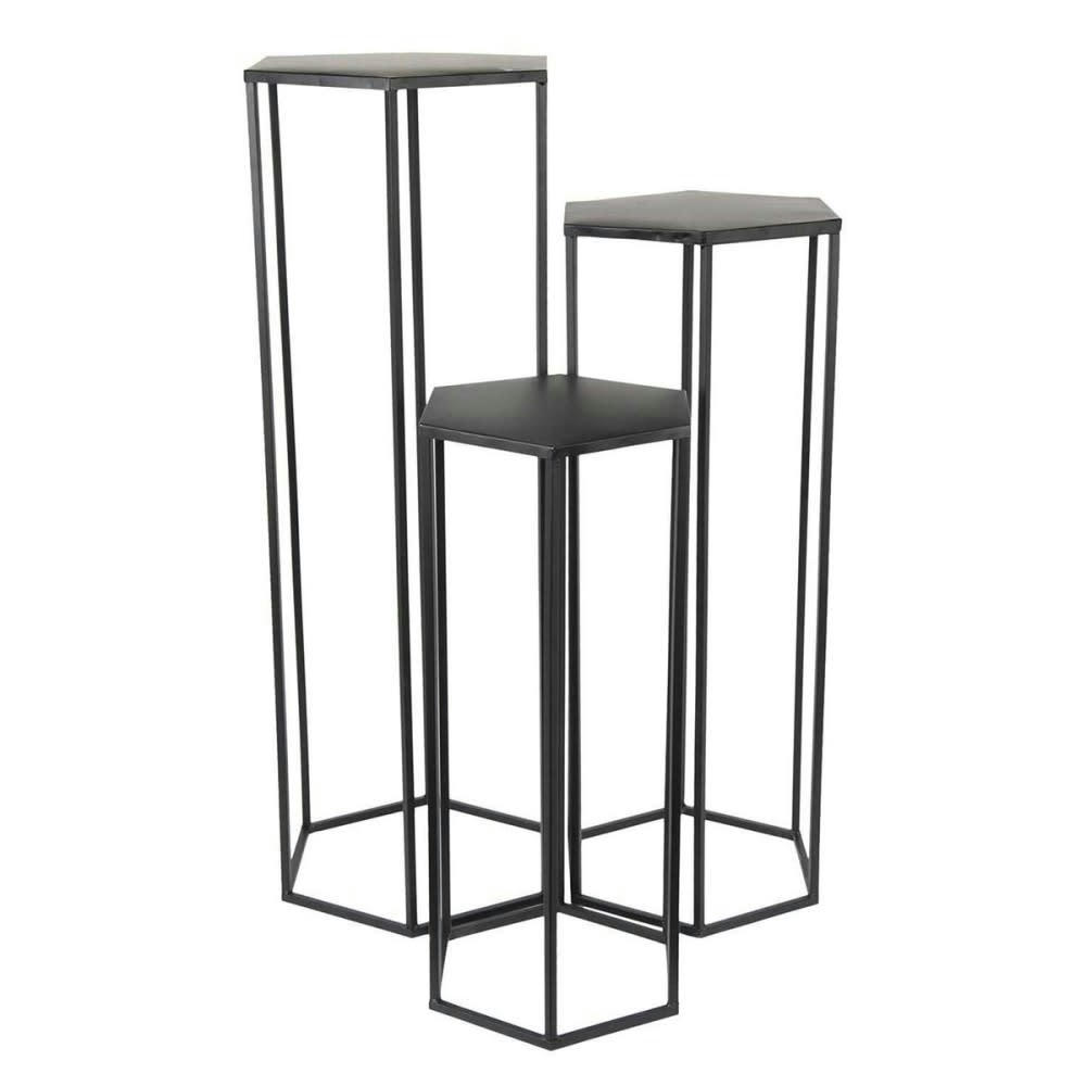- Sellettes assorties en métal (lot de 3) noir