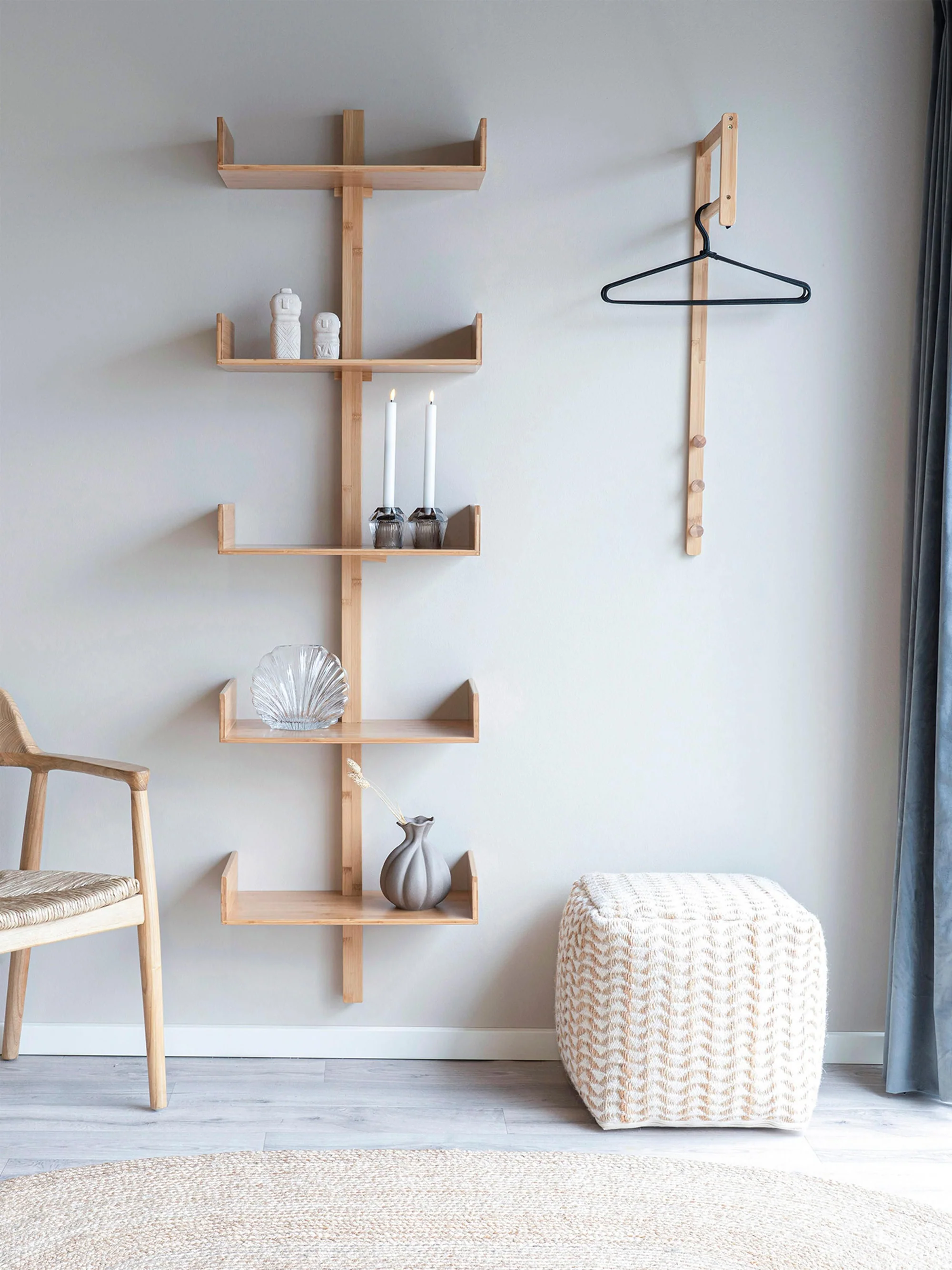 Wandgarderobe Trento aus Bambusholz