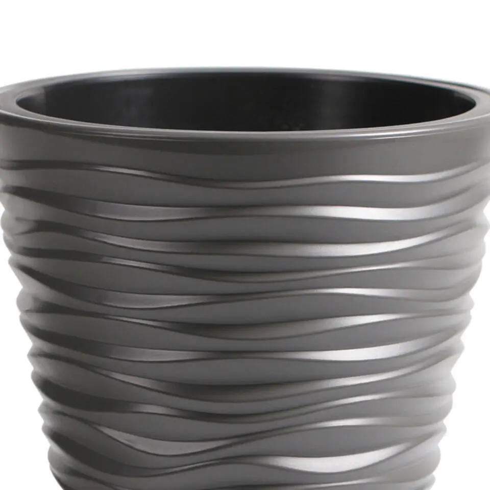 Prosperplast Plantenpot Sand Dunes - kunststof - steengrijs - D30 cm