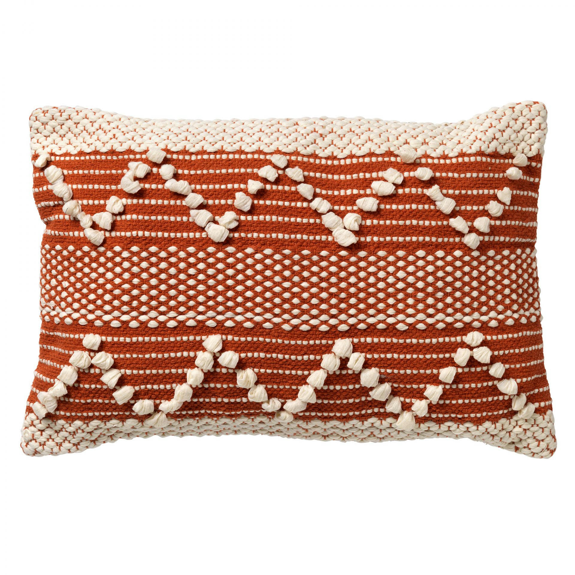 - Coussin - orange en coton 40x60 cm avec motif