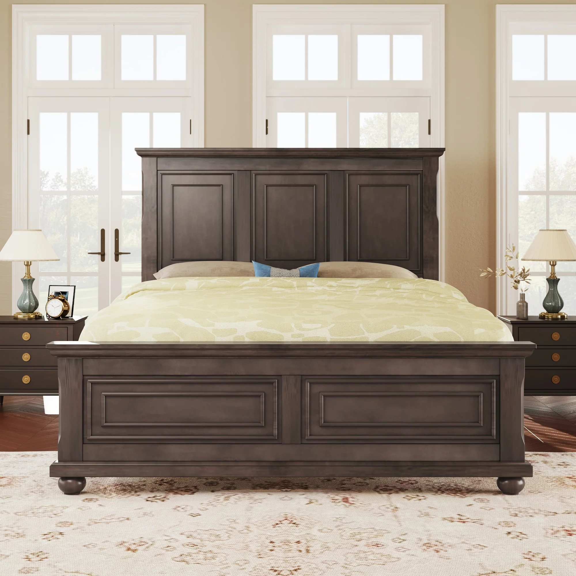 Traditional Town and Country Style Pinewood Queen Bed-Kids' Beds