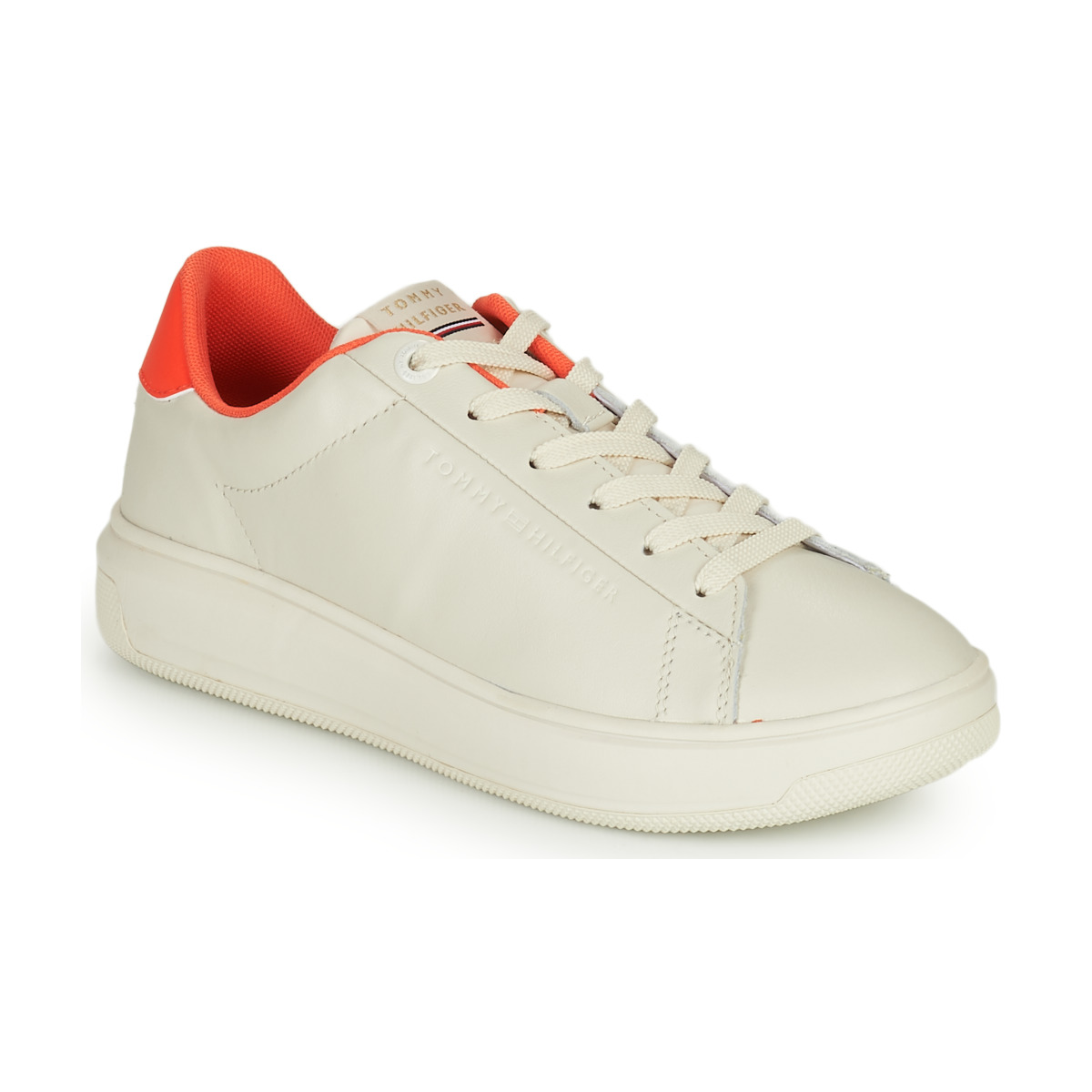 Tommy Hilfiger - LOWCUT LEATHER CUPSOLE - White / Pink