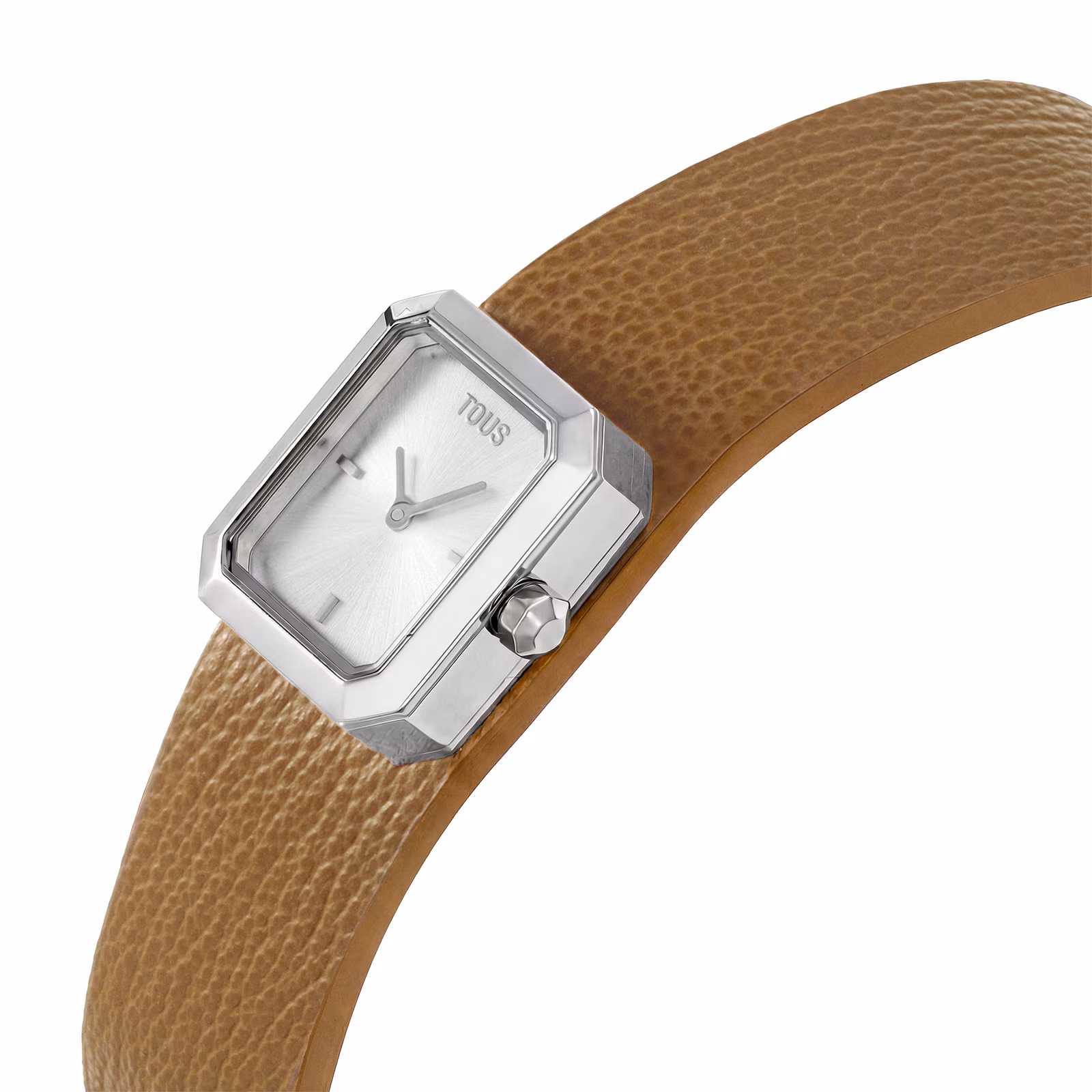 Reloj analógico con brazalete de piel marrón y acero KARAT EMERALD MINI