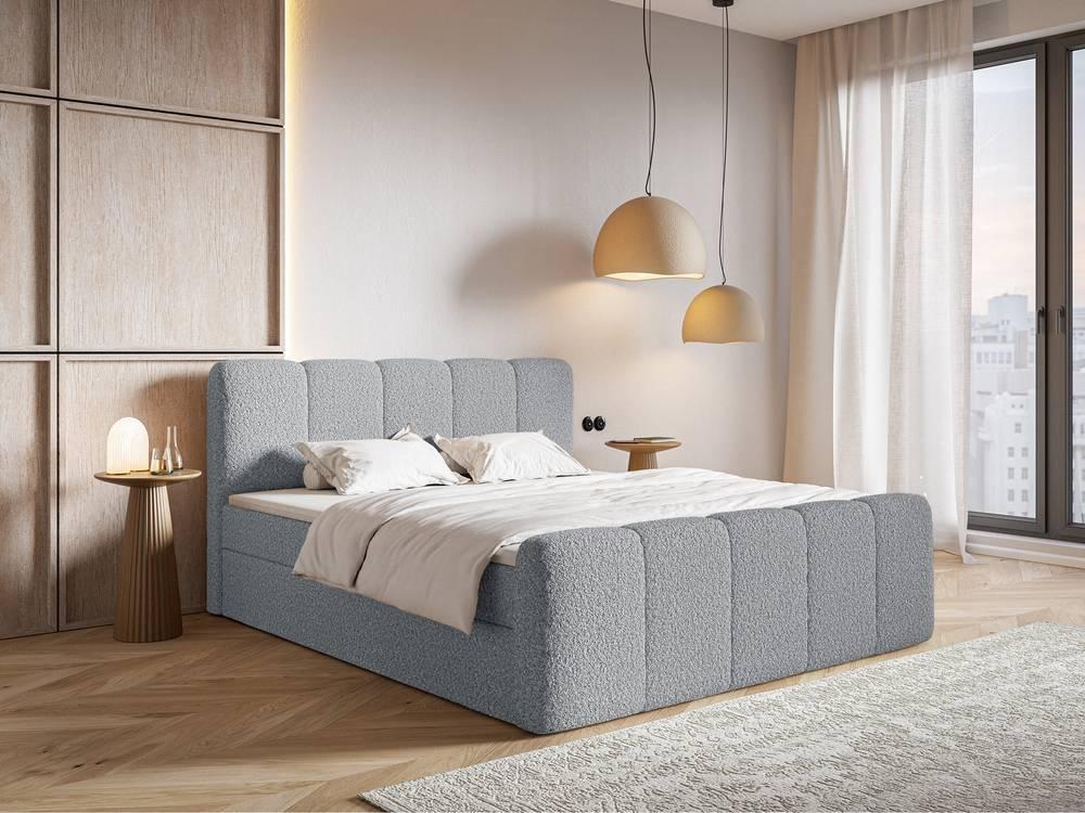 Boxspring Chloe 140x200 bouclé met opbergruimte