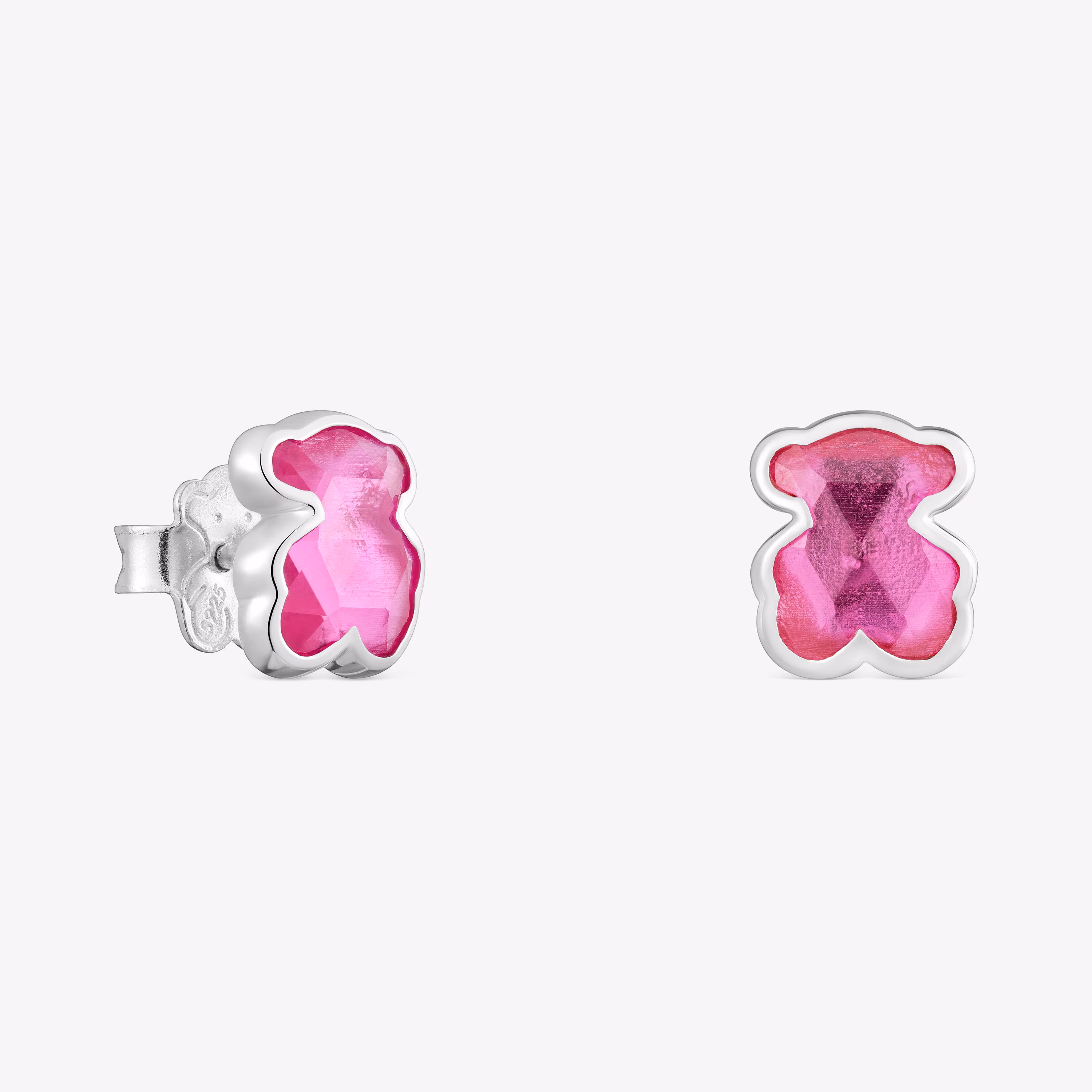 Pendientes de plata y rubí creado en laboratorio 10 mm Icon Color LGG