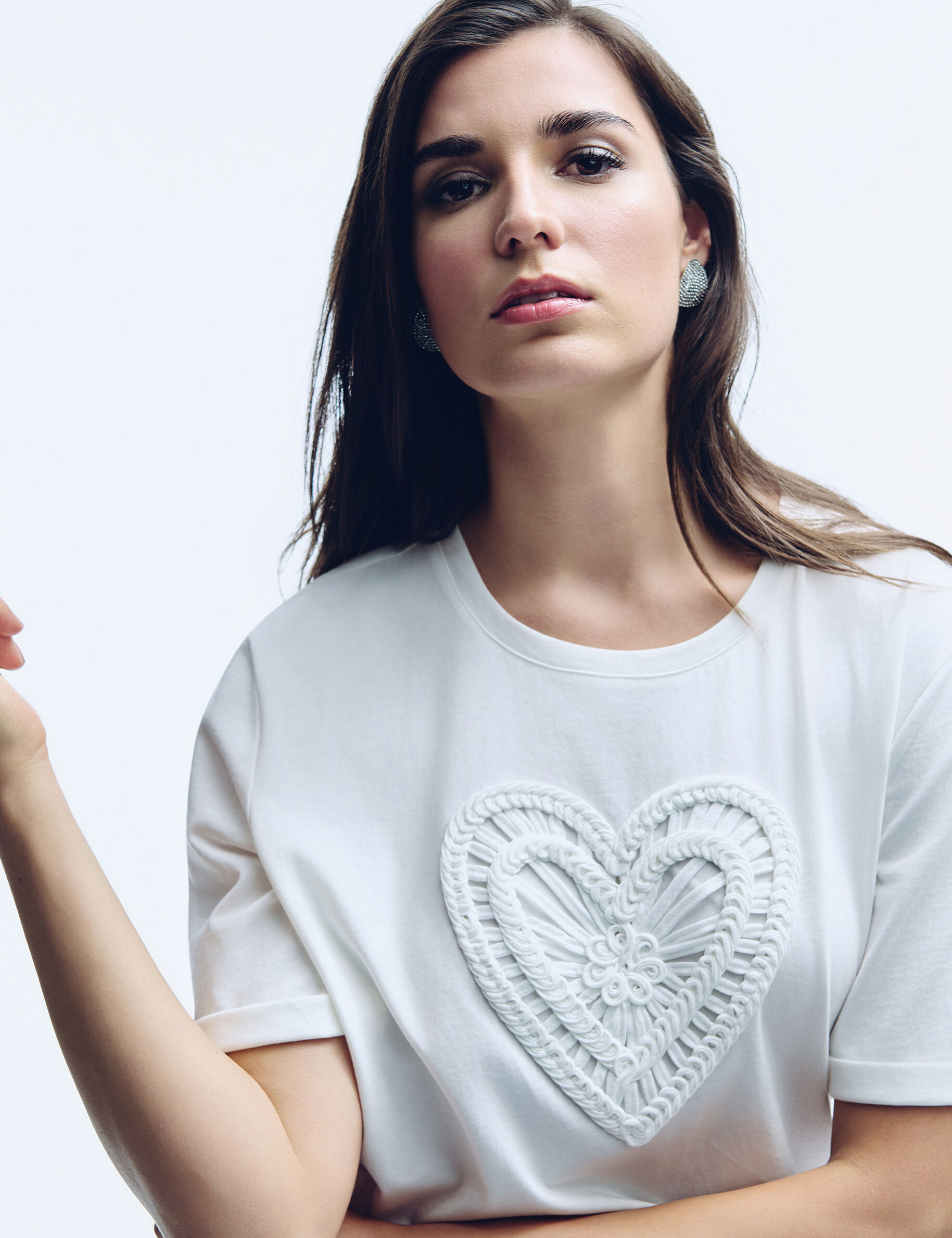 Straight T-Shirt With Short Sleeves White Women