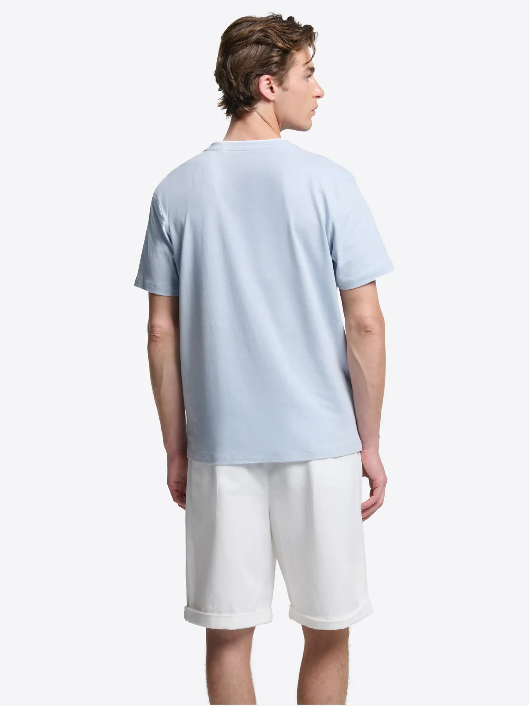 T-shirt col rond en coton lin