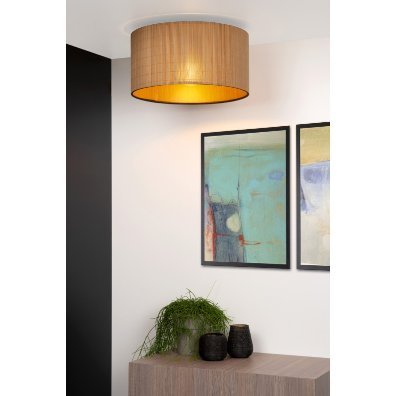 Plafonnier Magius bois clair Ø 42 cm E27 40 W LUCIDE