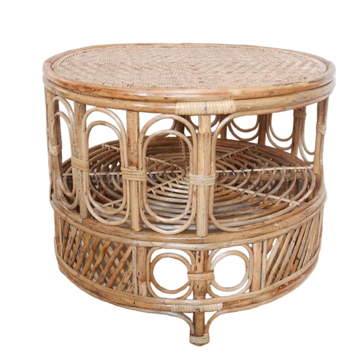 MOKA - Table basse ronde en rotin