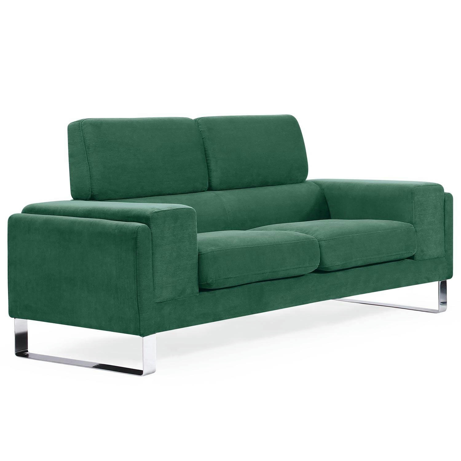 BARTH - Canapé 2 places velours vert