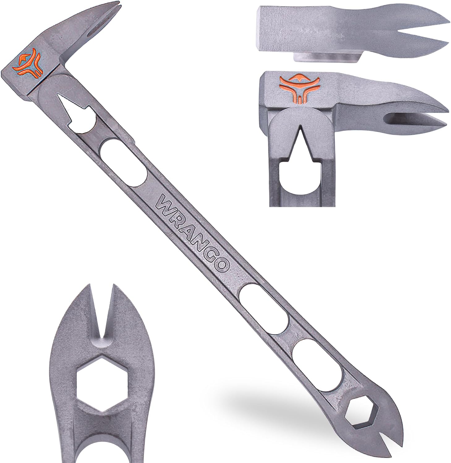 Wrango Tools 9.5 Titanium Nail Puller Cats Paw Pry Bar - 45% Lighter Than Steel - Side Nail Puller - 13mm Bolt Remover - Professional Contractor Grade - 5% Donated To Help Farmers