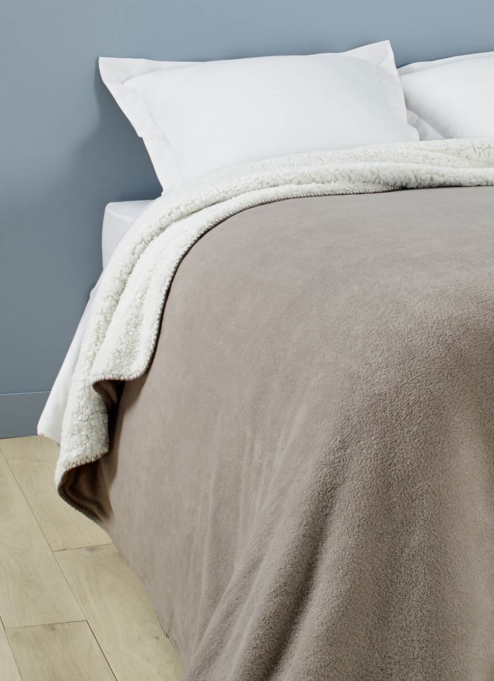 COUVERTURE DOUBLE FACE TRÈS CHAUDE - 540GR TAUPE