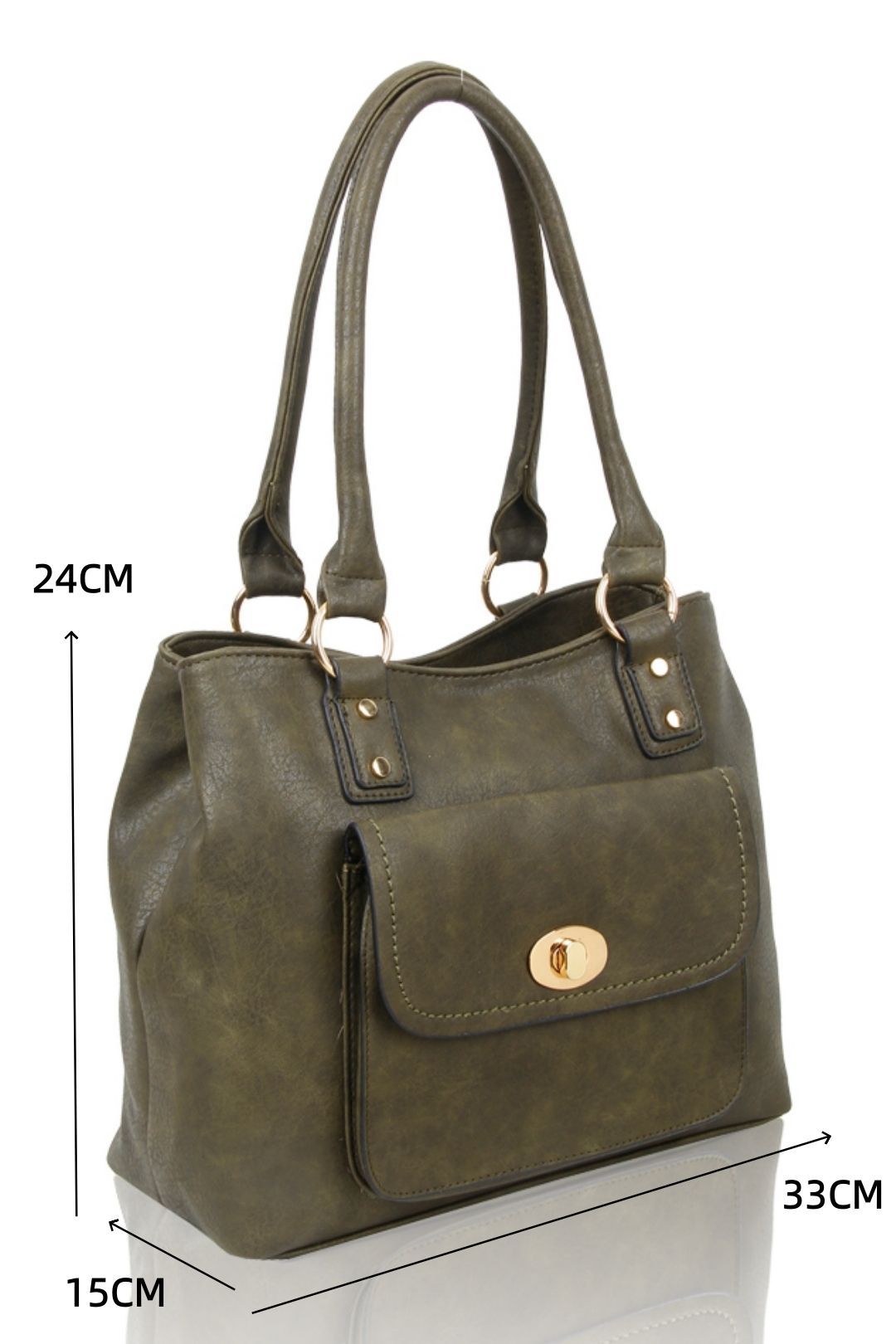 Fontanella Fashion Lucara Front Lock Design Dual Compartment PU Leather Shoulder Bag