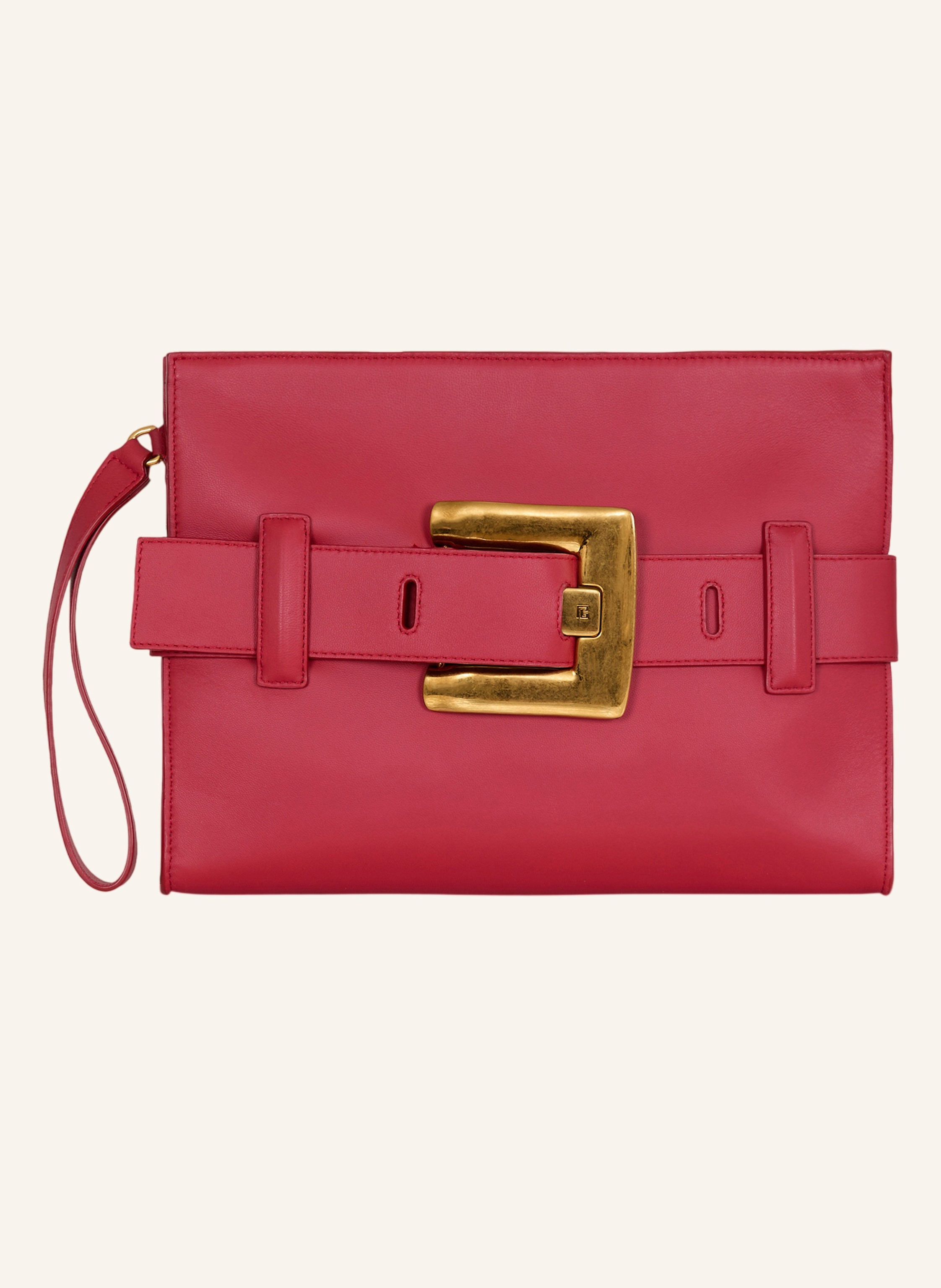 BALMAIN Anthem Clutch aus Glattleder