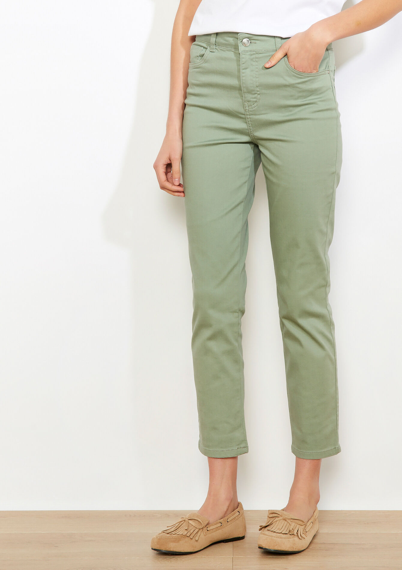 Slim enkellange broek