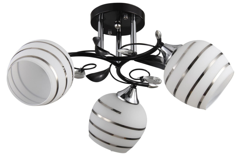 Lampa sufitowa czarno-biała MILTON 3xE27x60W wym: 24x47x47 cm Lampex