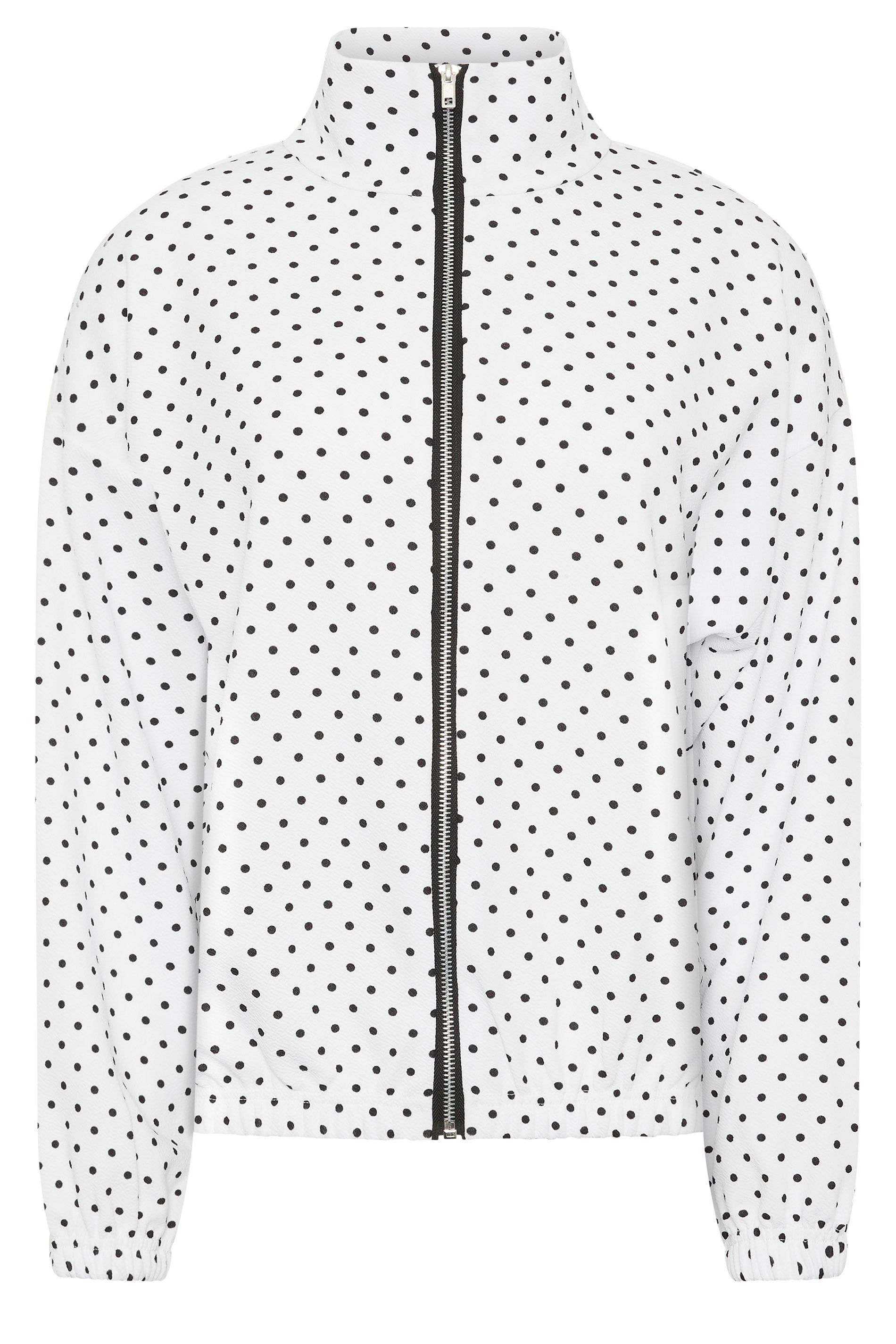 PixieGirl Petite Polka Dot Funnel Neck Jacket