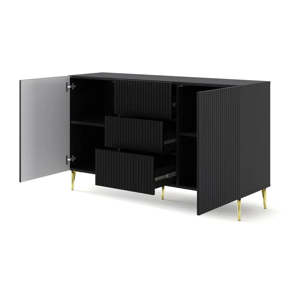 Ravenna B dressoir ladekast 150 2D3S gefreesd MDF folie mat