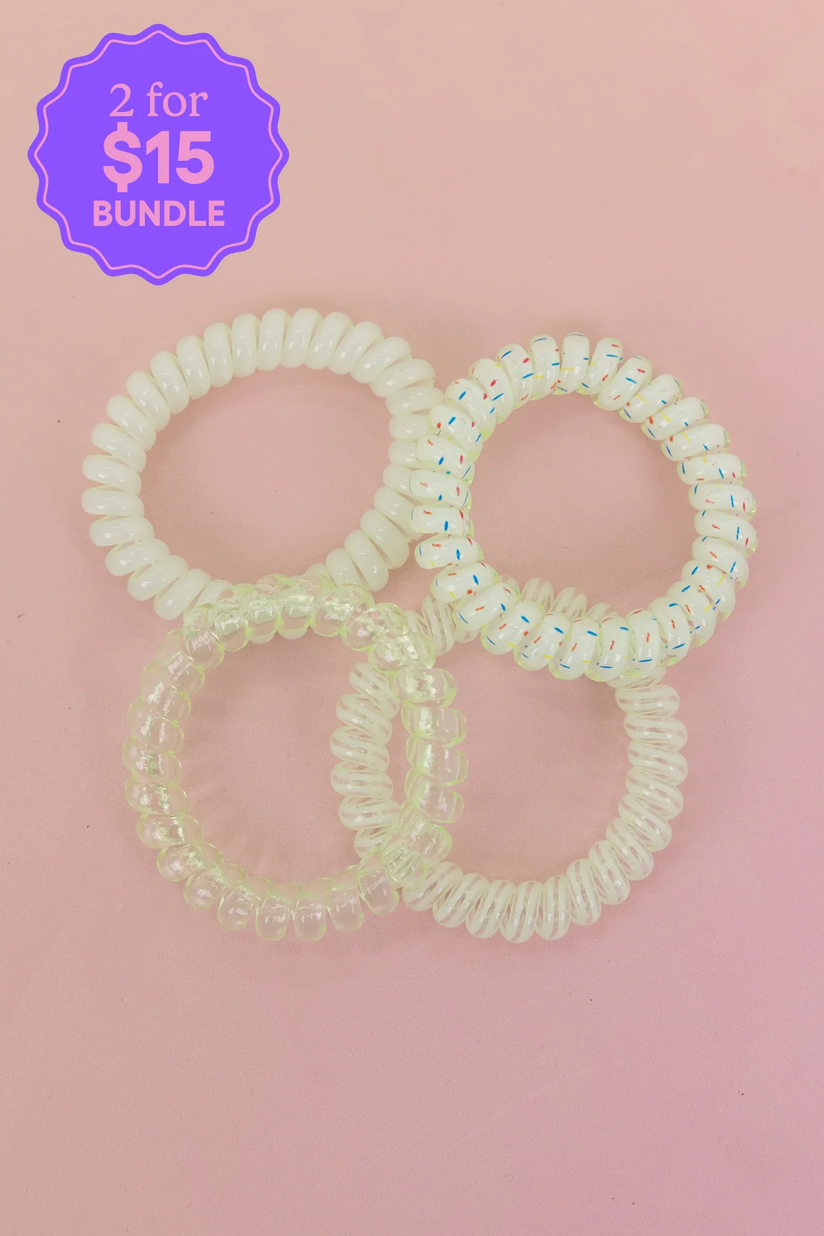 Neon Green Coil Hair Ties – 4 Pack
