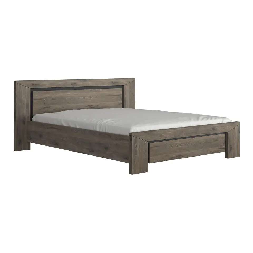 Tweepersoonsbed East 160x200 - donkere eik