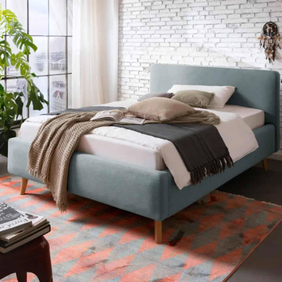 Bed Tony 140x200cm met opbergruimte - ijsblauw