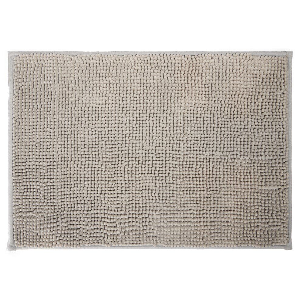 Tapis pour salle de bain chenille uni gris 45x65cm