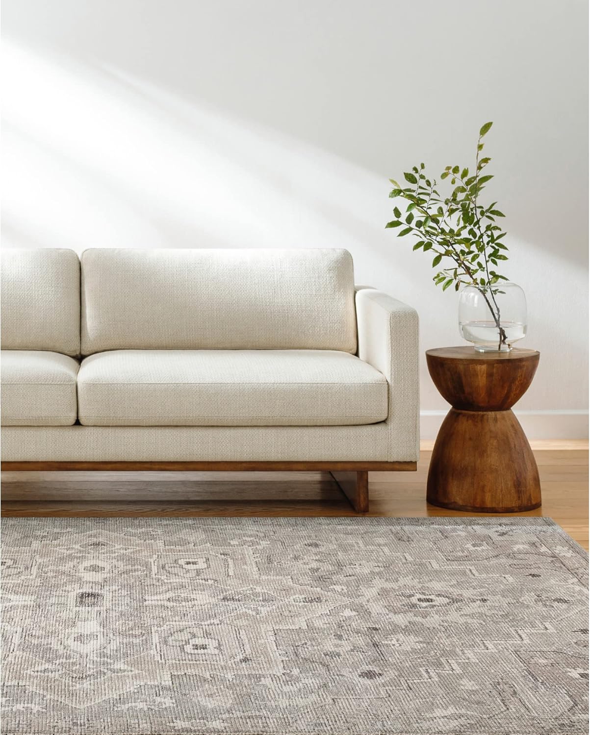 Livabliss x Becki Owens Elle Medallion Area Rug , 9'2 x 12', Light Grey