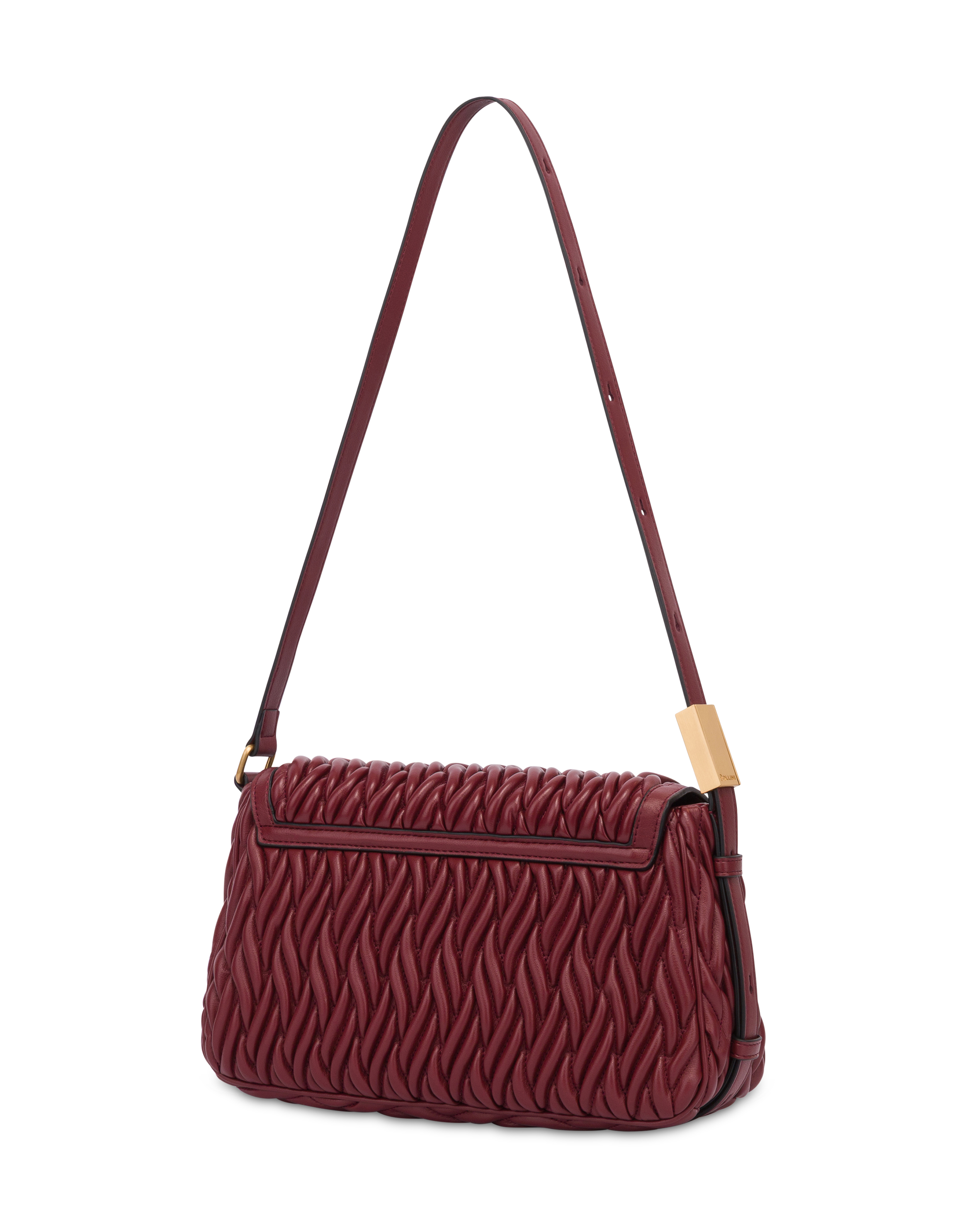 Borsa A Spalla Alba In Quilted Pu E Soft Pu Burgundy/burgundy