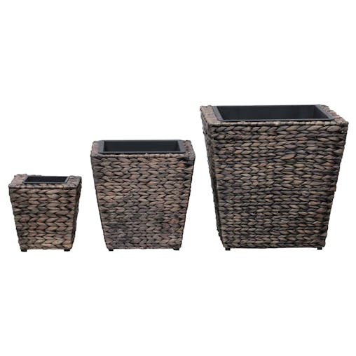 NNEVL Garden Raised Beds 3 pcs Water Hyacinth Brown