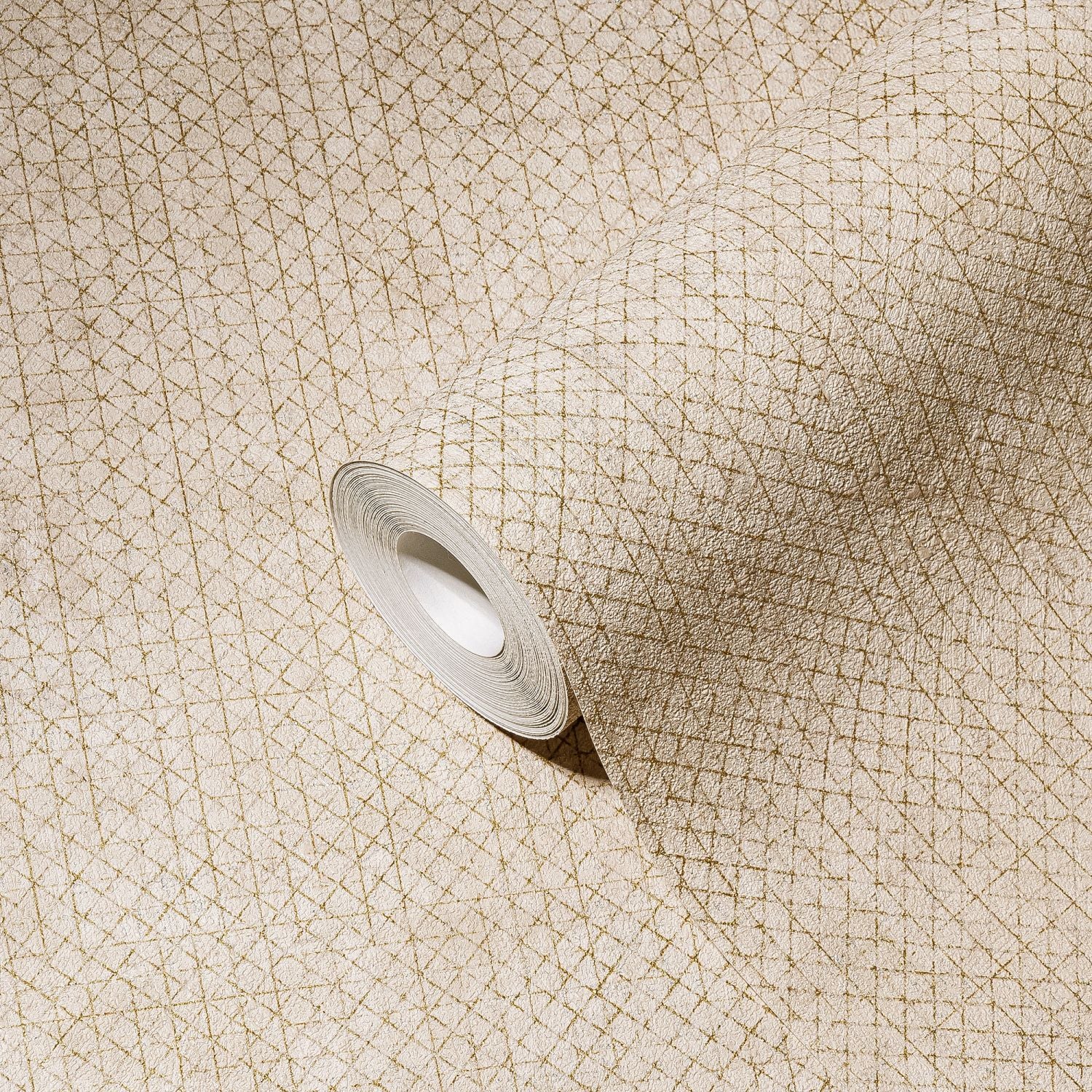 A.S. Création behang effen beige, goud en metallic - 53 cm x 10.05 m - AS-388262