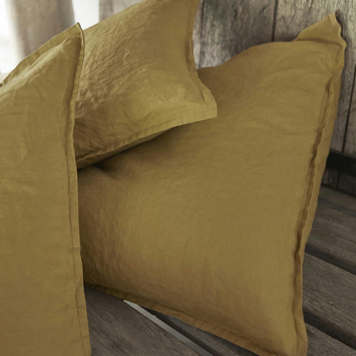 NOUVELLE VAGUE - Taie d'oreiller en lin jaune 50x75