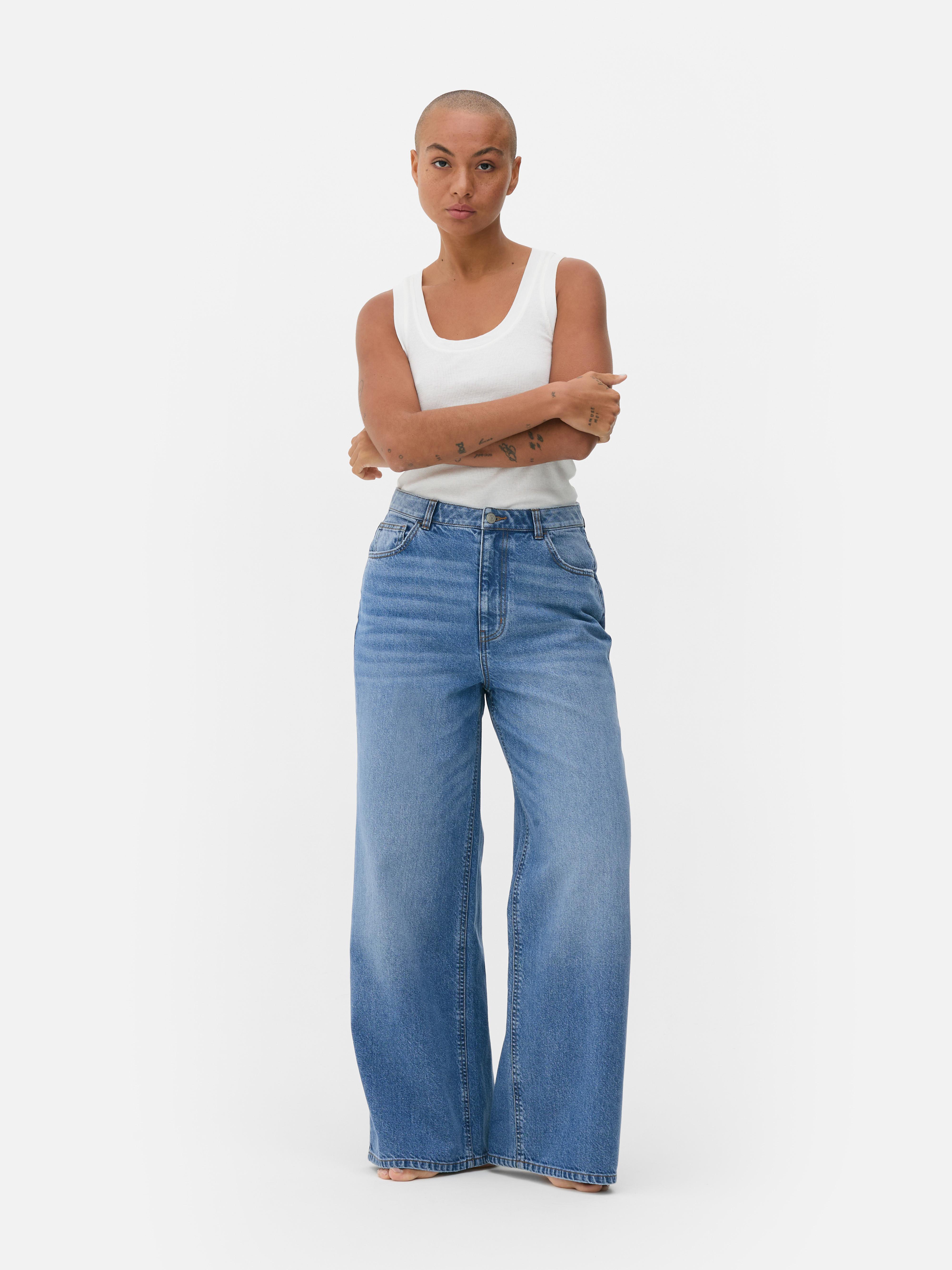 Mid-Rise Wide-Leg Jeans