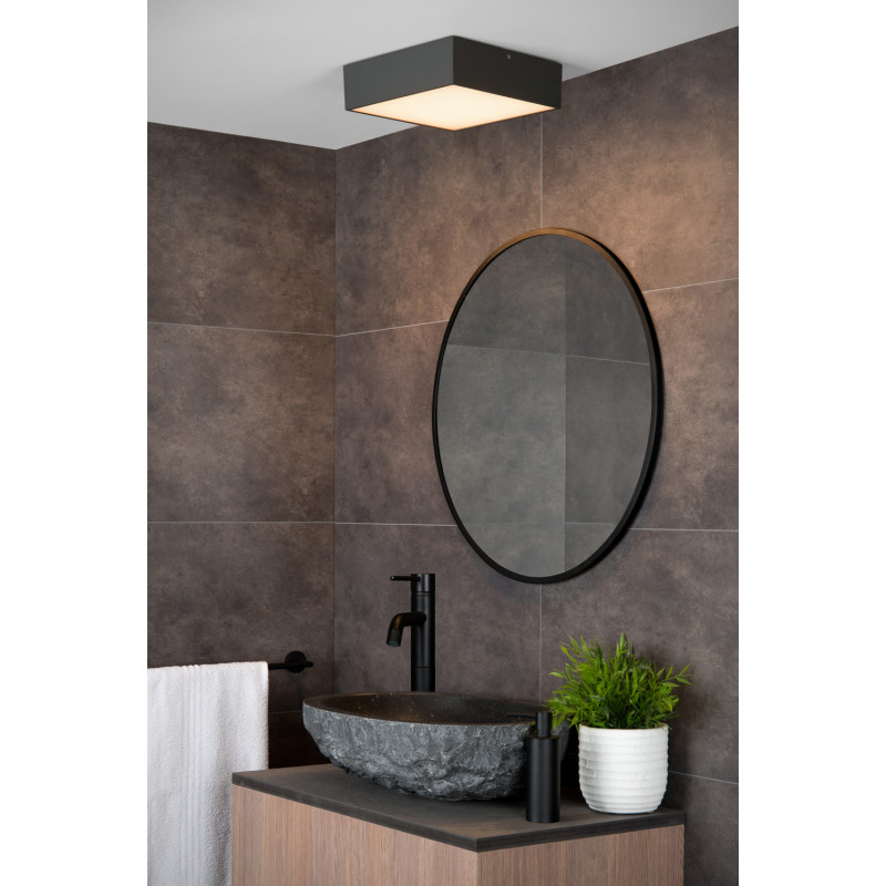 Plafonnier LED pour salle de bain Roxane anthracite 12 W LUCIDE
