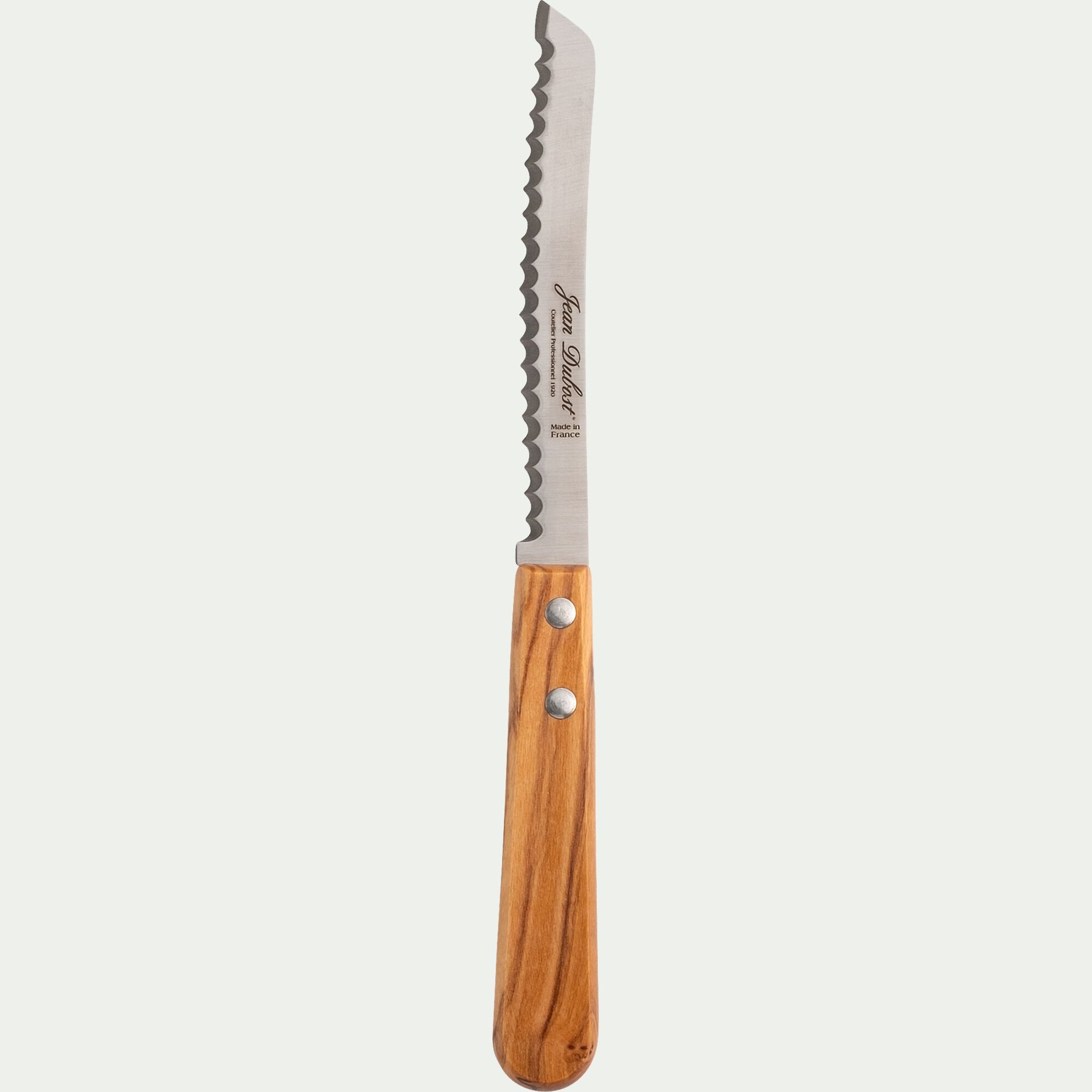 TRADITION - Couteau à tomates en inox et bois d'olivier 21cm - naturel