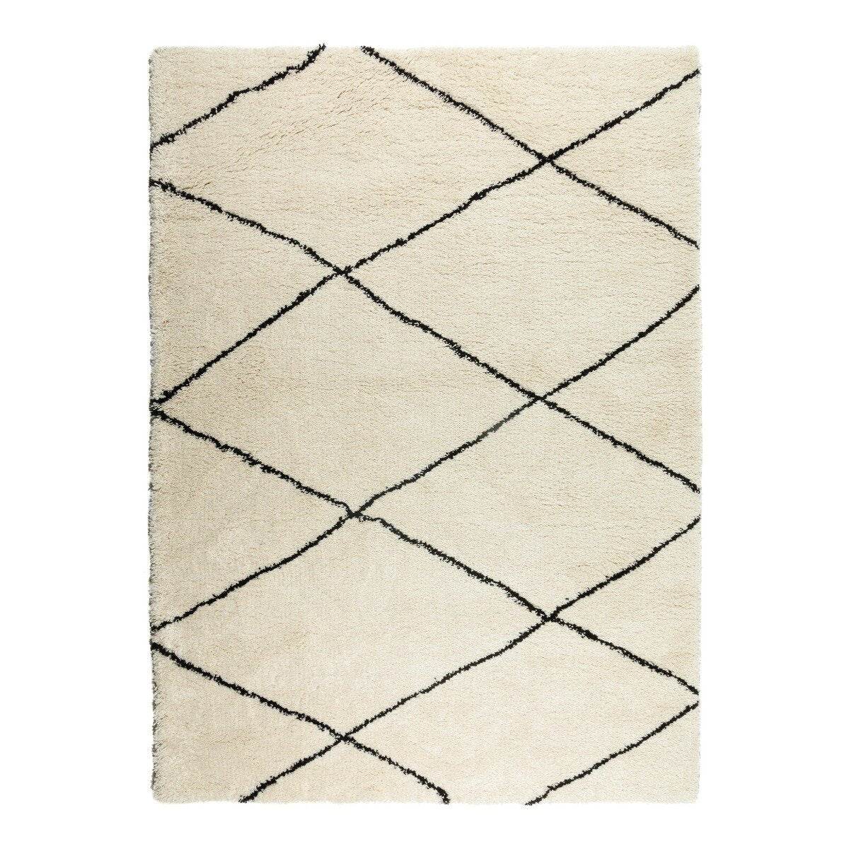 Interieur05 berber vloerkleed Nea - wit/zwart - 160 x 230 cm