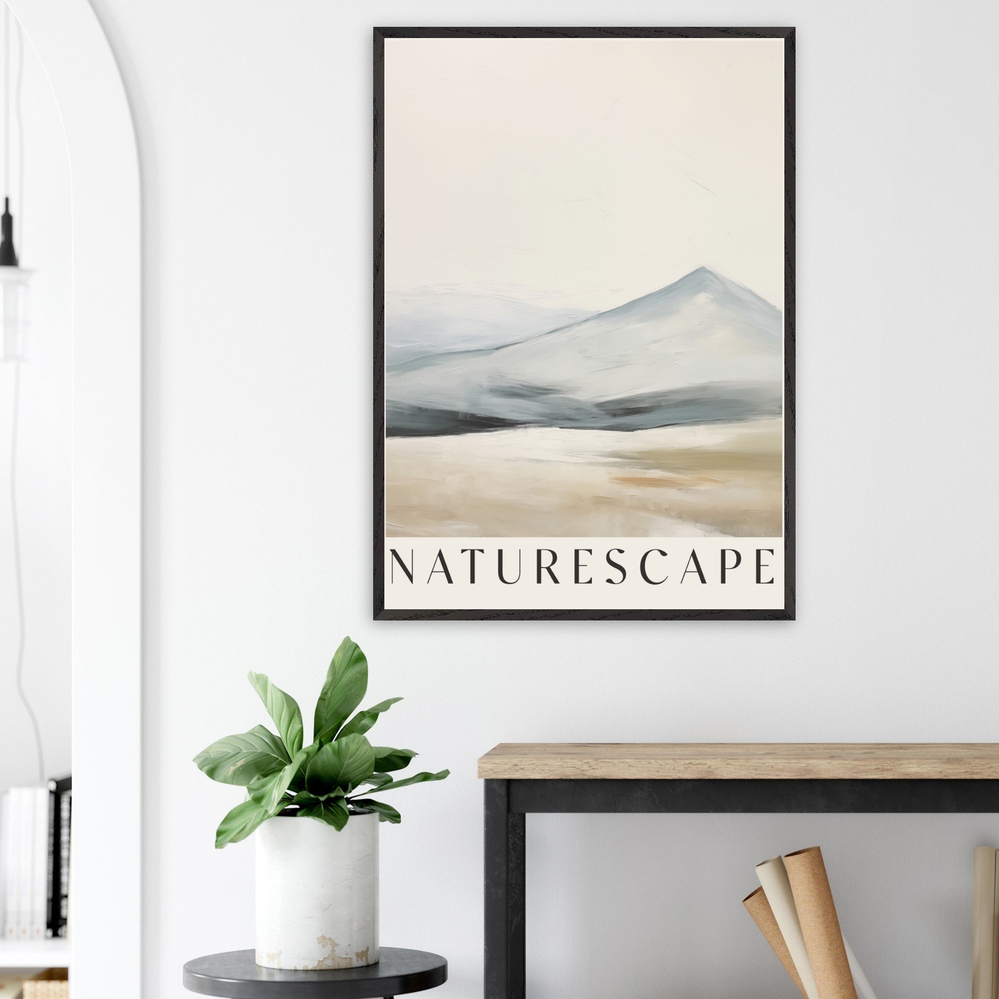 Artfulprints Poster Abstract - Naturescape  - 70x100 cm - Taupe