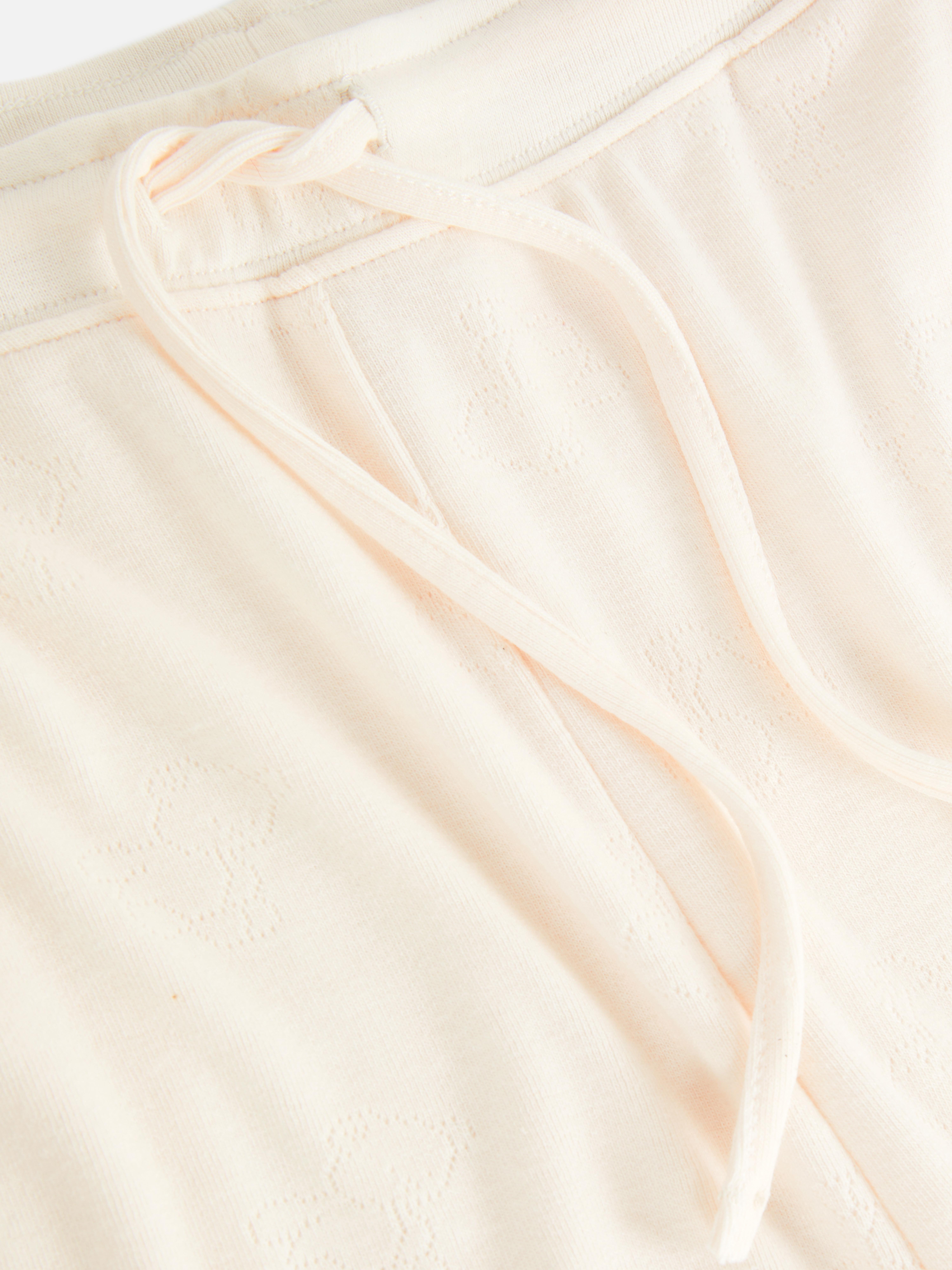 Wide Leg Pointelle Pajama Pants