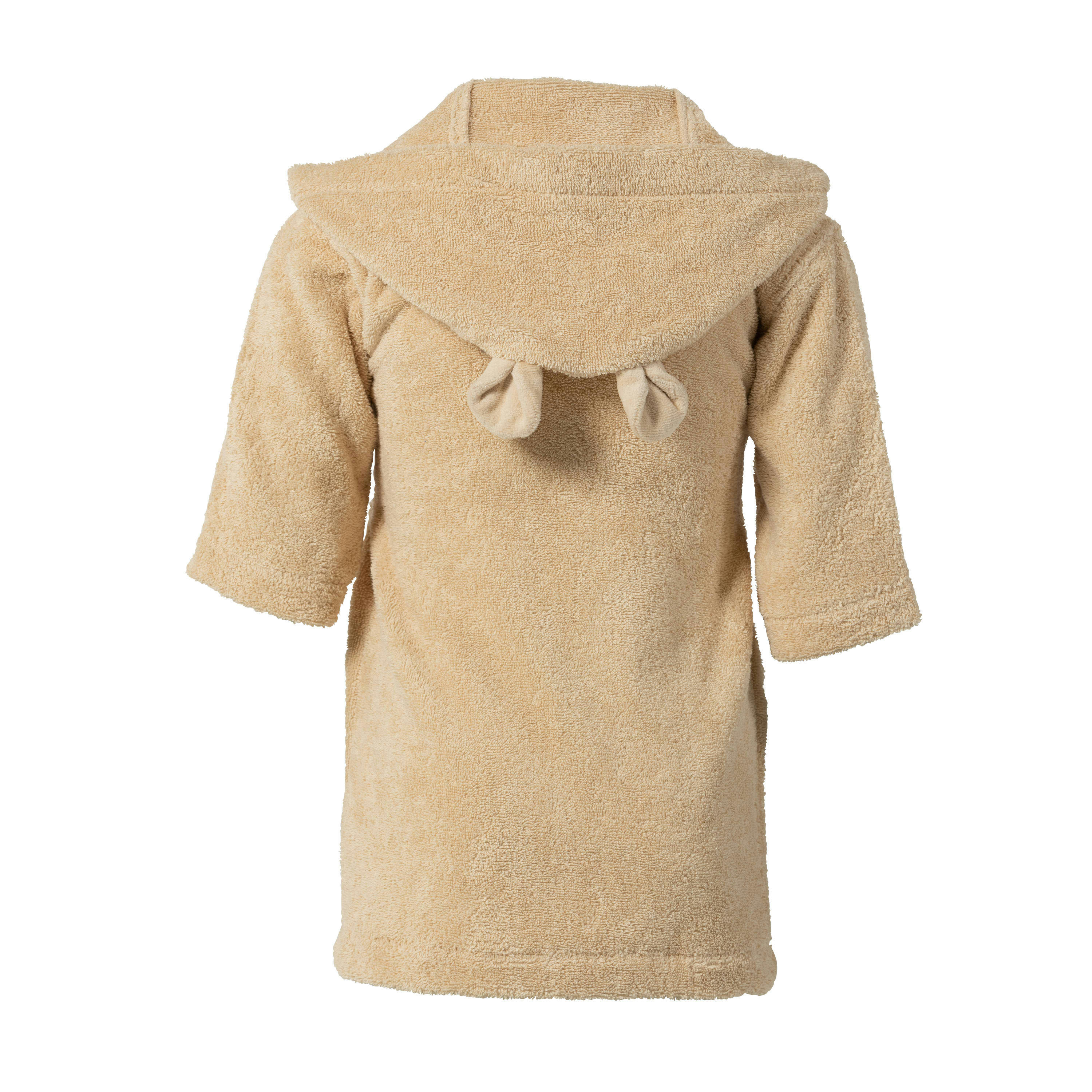 SAFARI - Peignoir enfant bouclette de coton bio à capuche beige