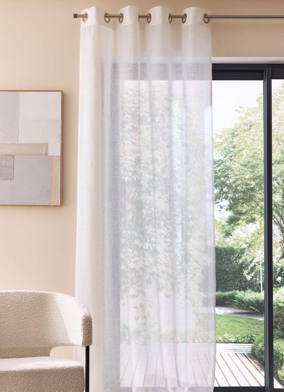 VOILAGE EN LIN LÉGER BLANC