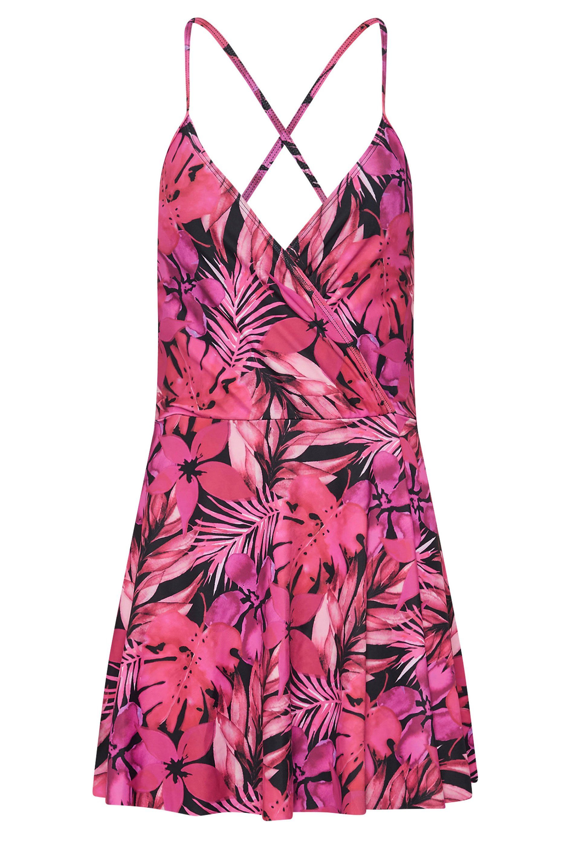 Long Tall Sally Tall Tropical Palm Skirted Swimsuit