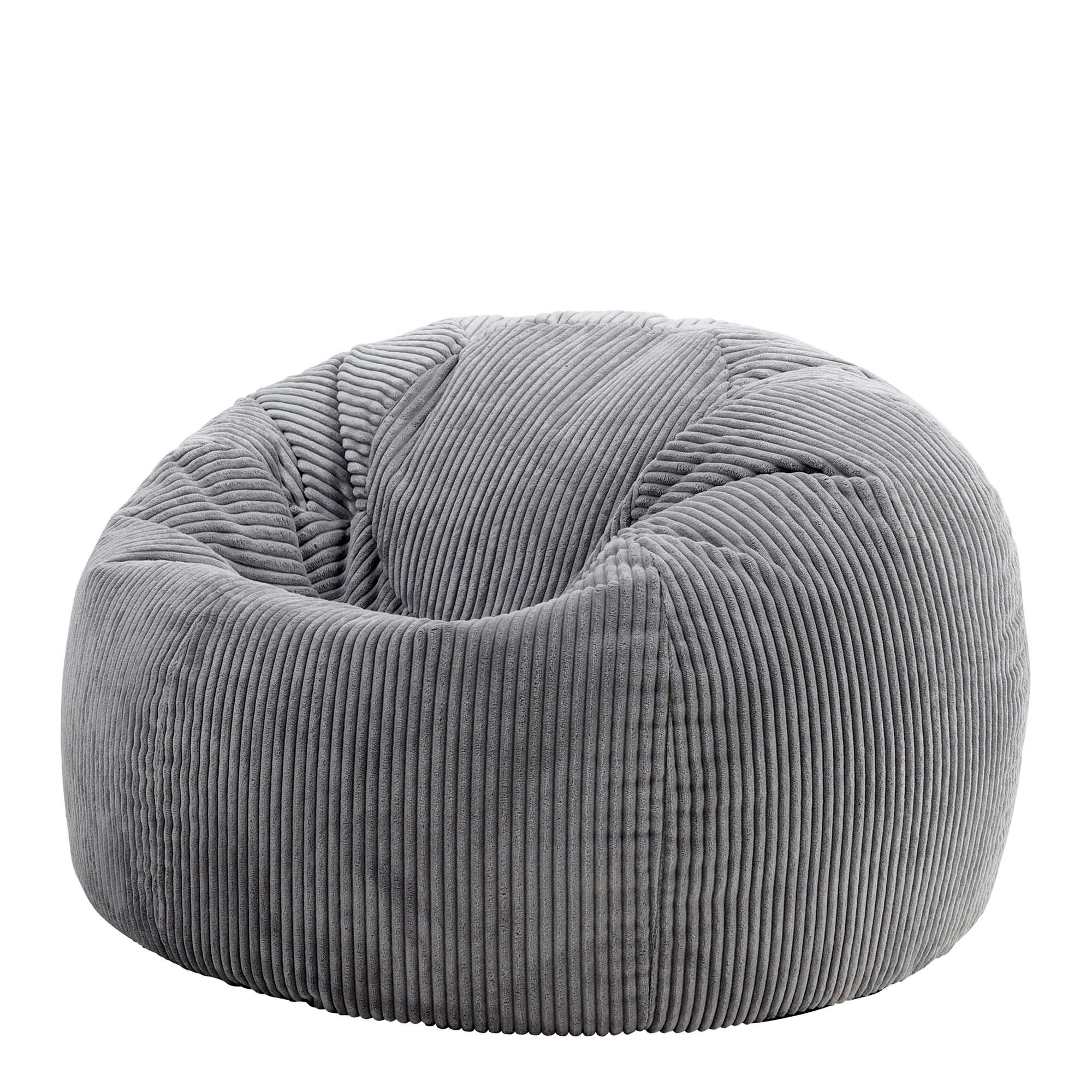KINGSTON - Pouf velours côtelé gris anthracite