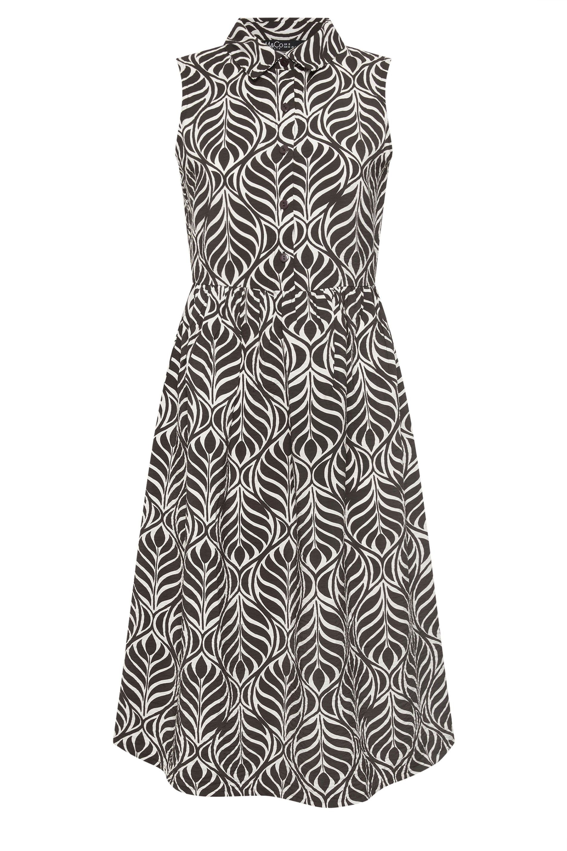 M&Co Petite Abstract Sleeveless Shirt Dress