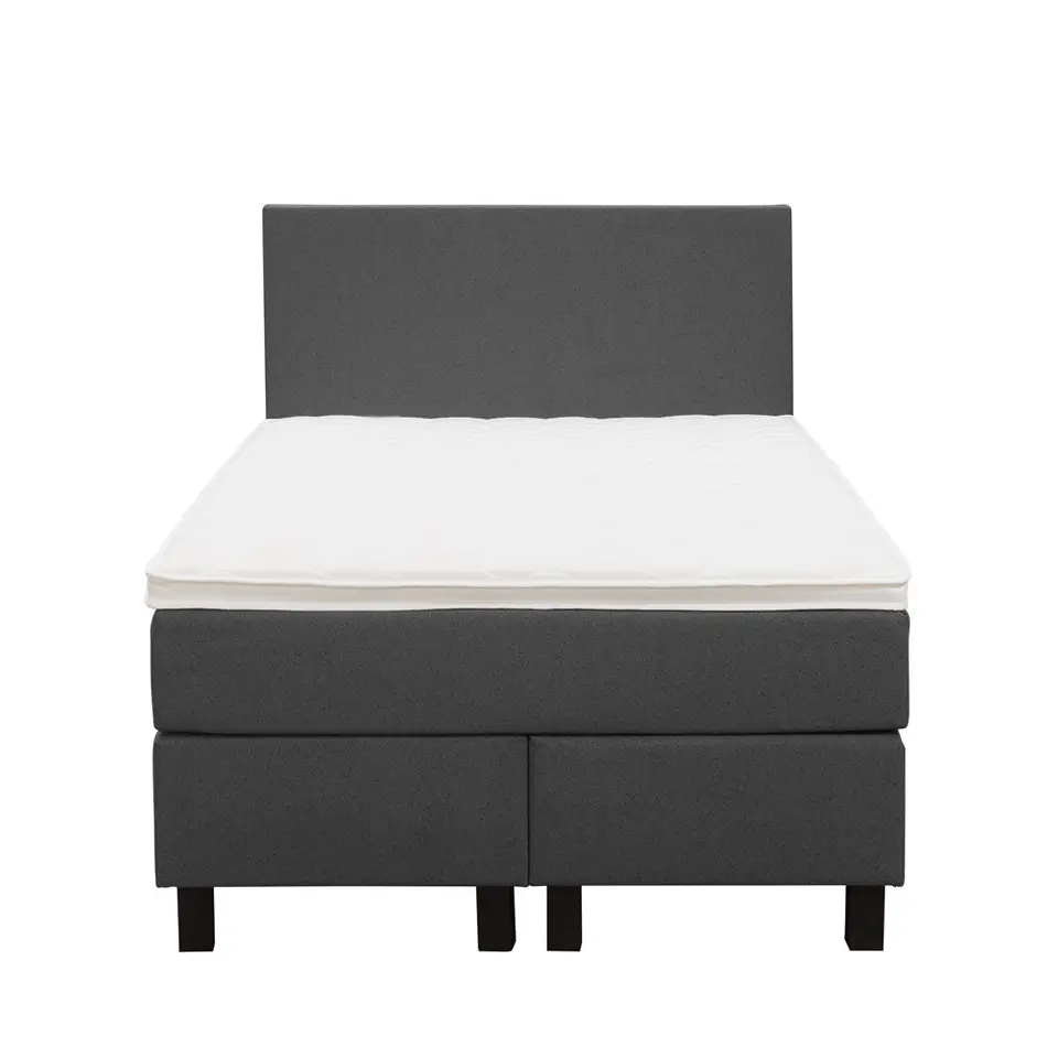 Boxspring Liv egaal - antraciet - 120x200 cm - vierkante poot