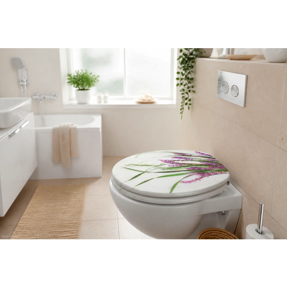WC-Sitz »LAVENDEL«, MDF, D-Form, mit Softclose-Funktion