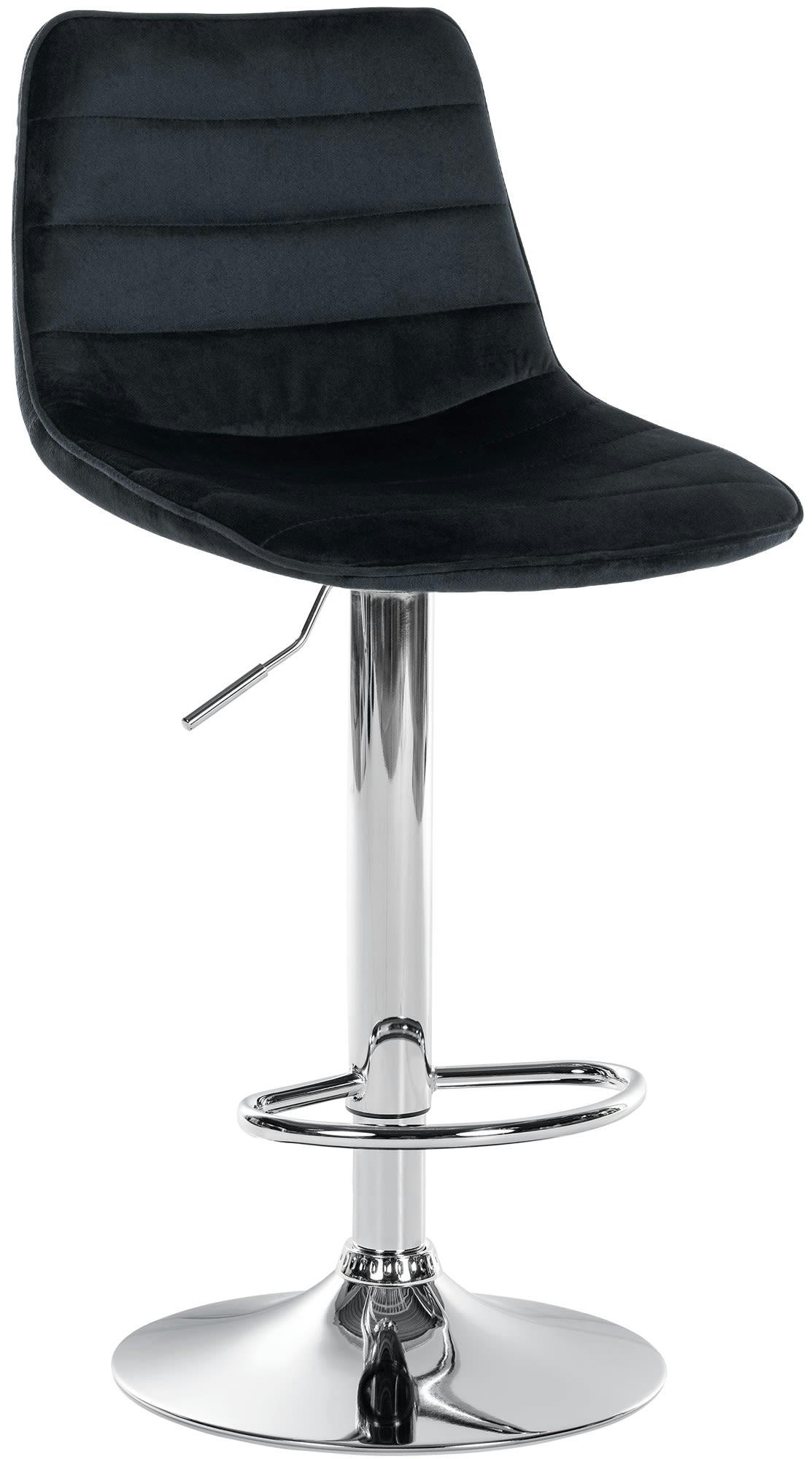 LEX - Tabouret de bar réglable pivotant en velours Noir